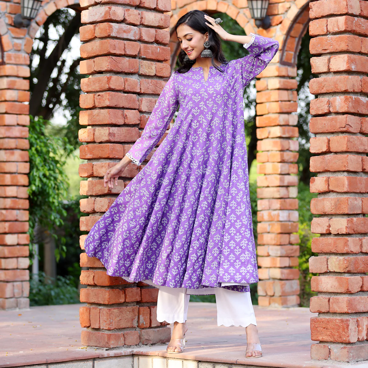 Purple Flare Kameez - Image 12