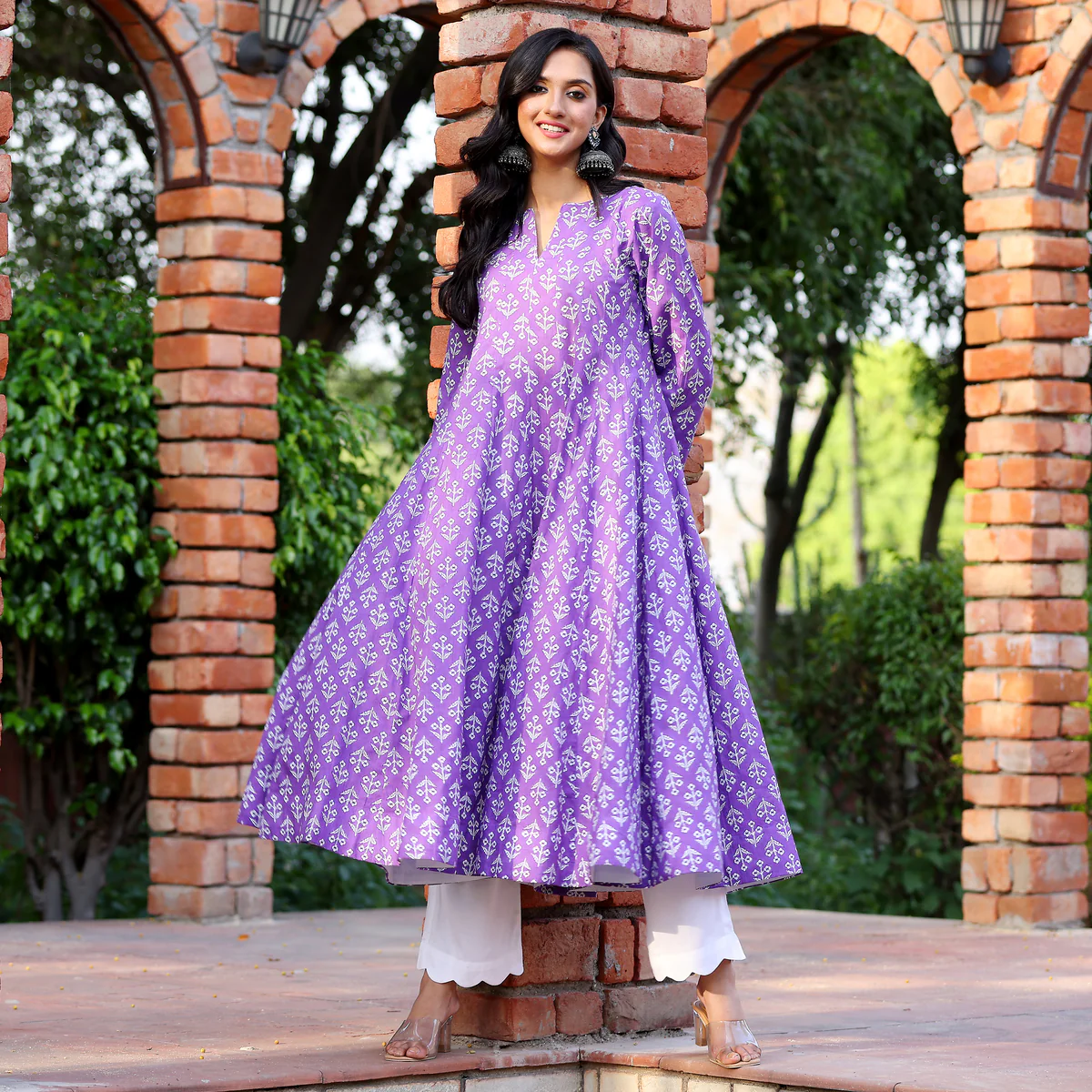 Purple Flare Kameez - Image 4