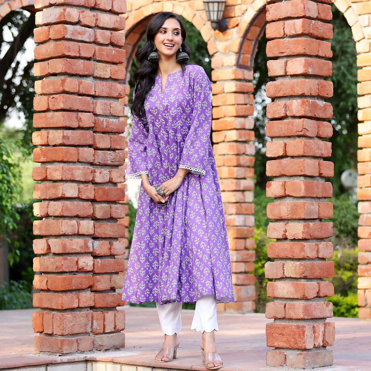Purple Flare Kameez - Image 5