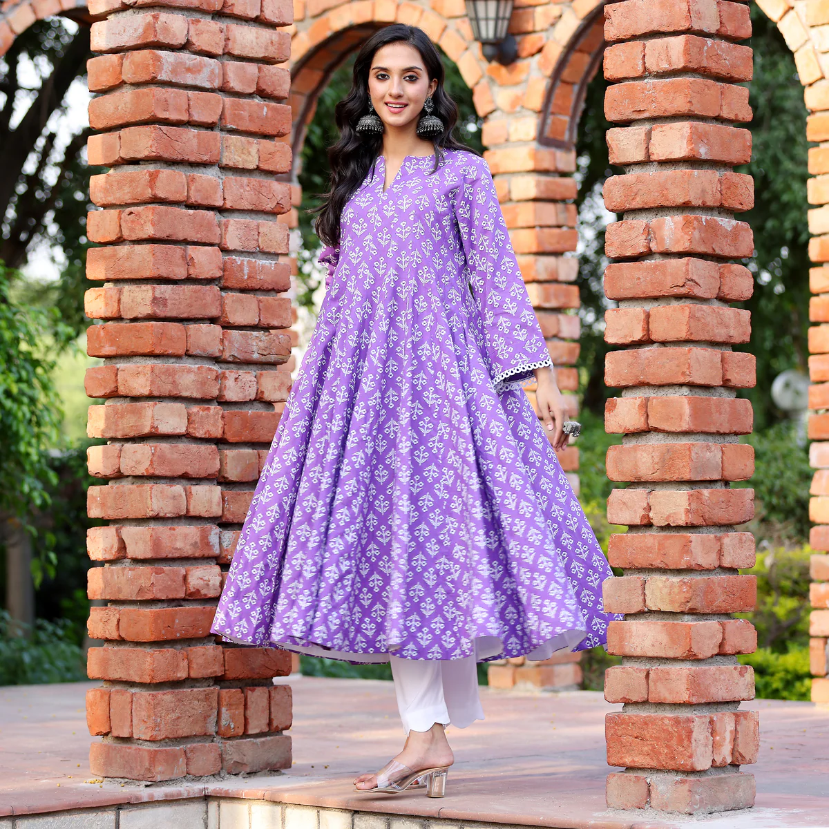 Purple Flare Kameez - Image 6