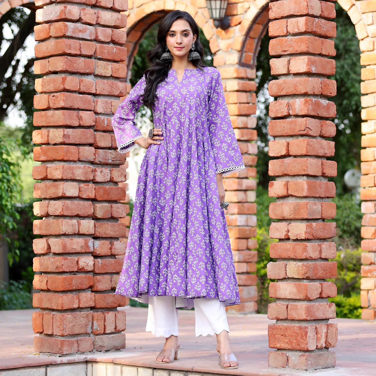 Purple Flare Kameez - Image 7