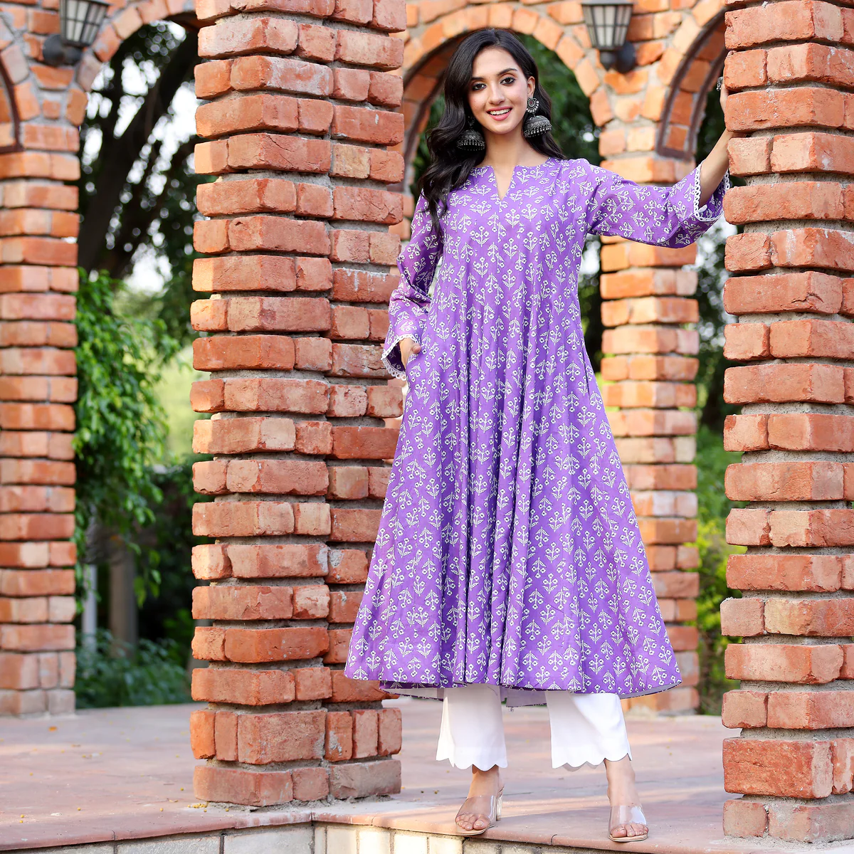Purple Flare Kameez - Image 8