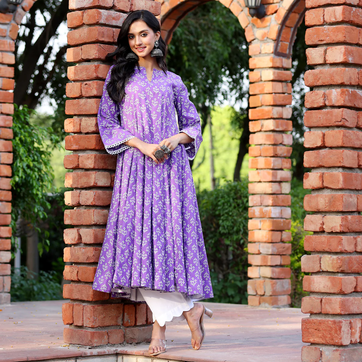 Purple Flare Kameez - Image 9