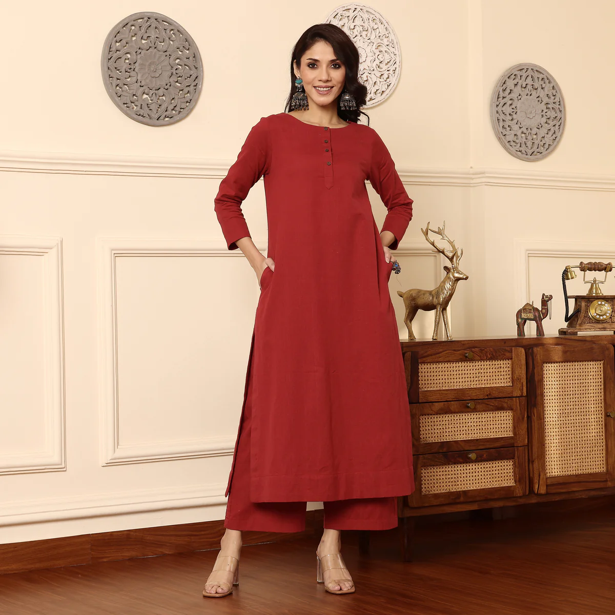 Raha side slit cotton set - Image 2
