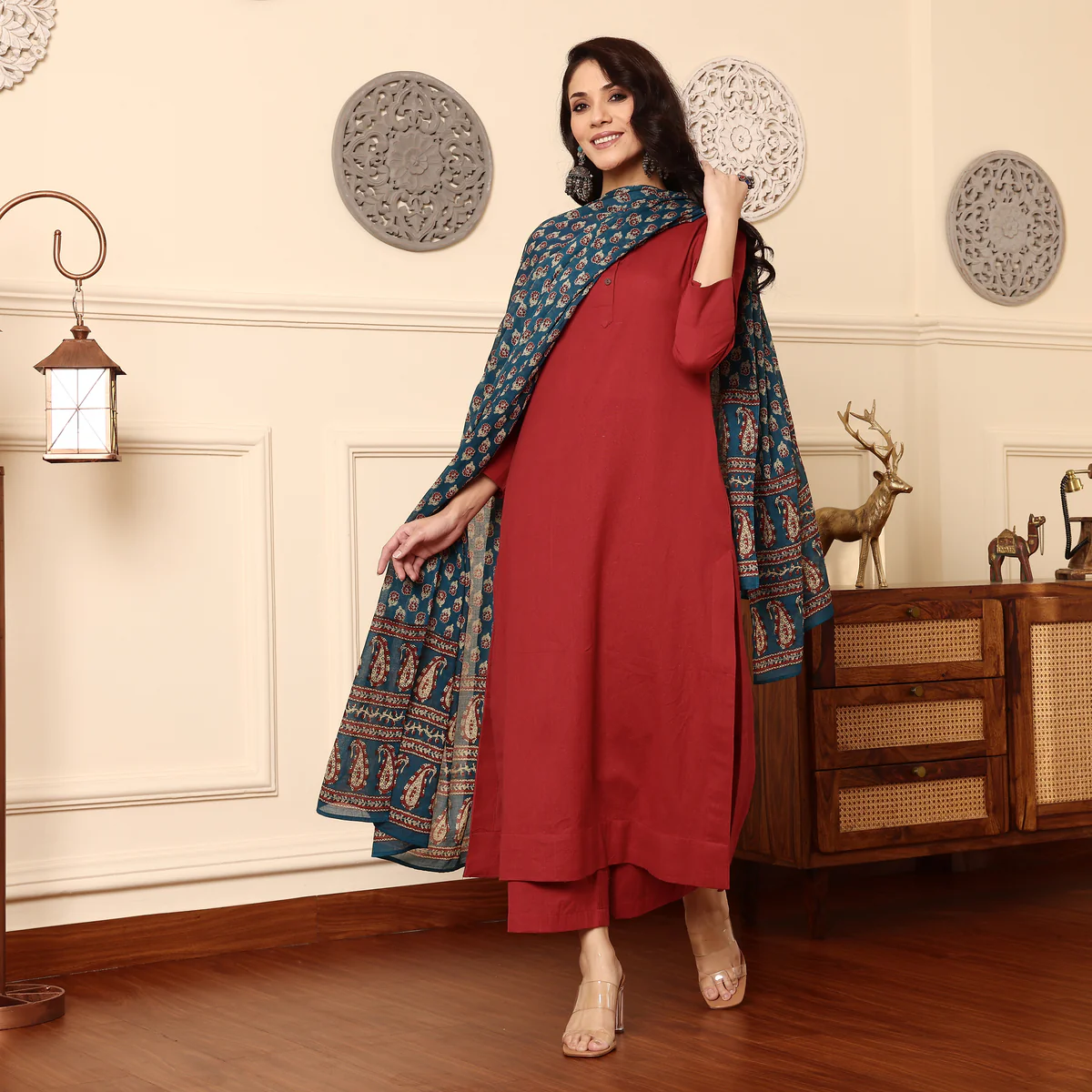 Raha side slit cotton set - Image 3