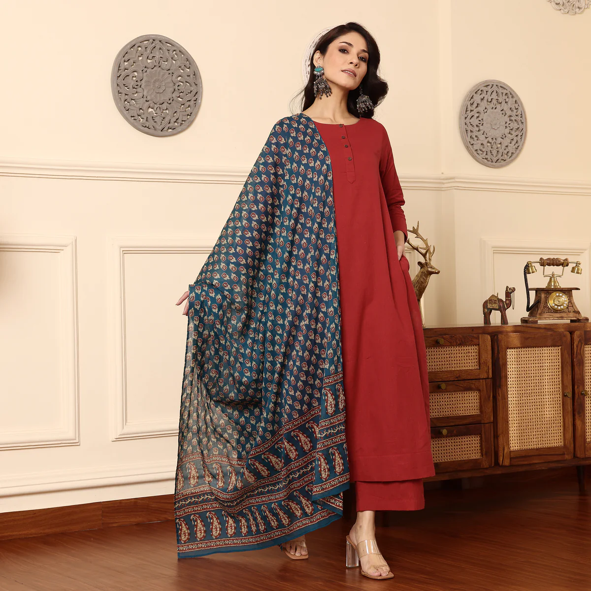 Raha side slit cotton set - Image 4