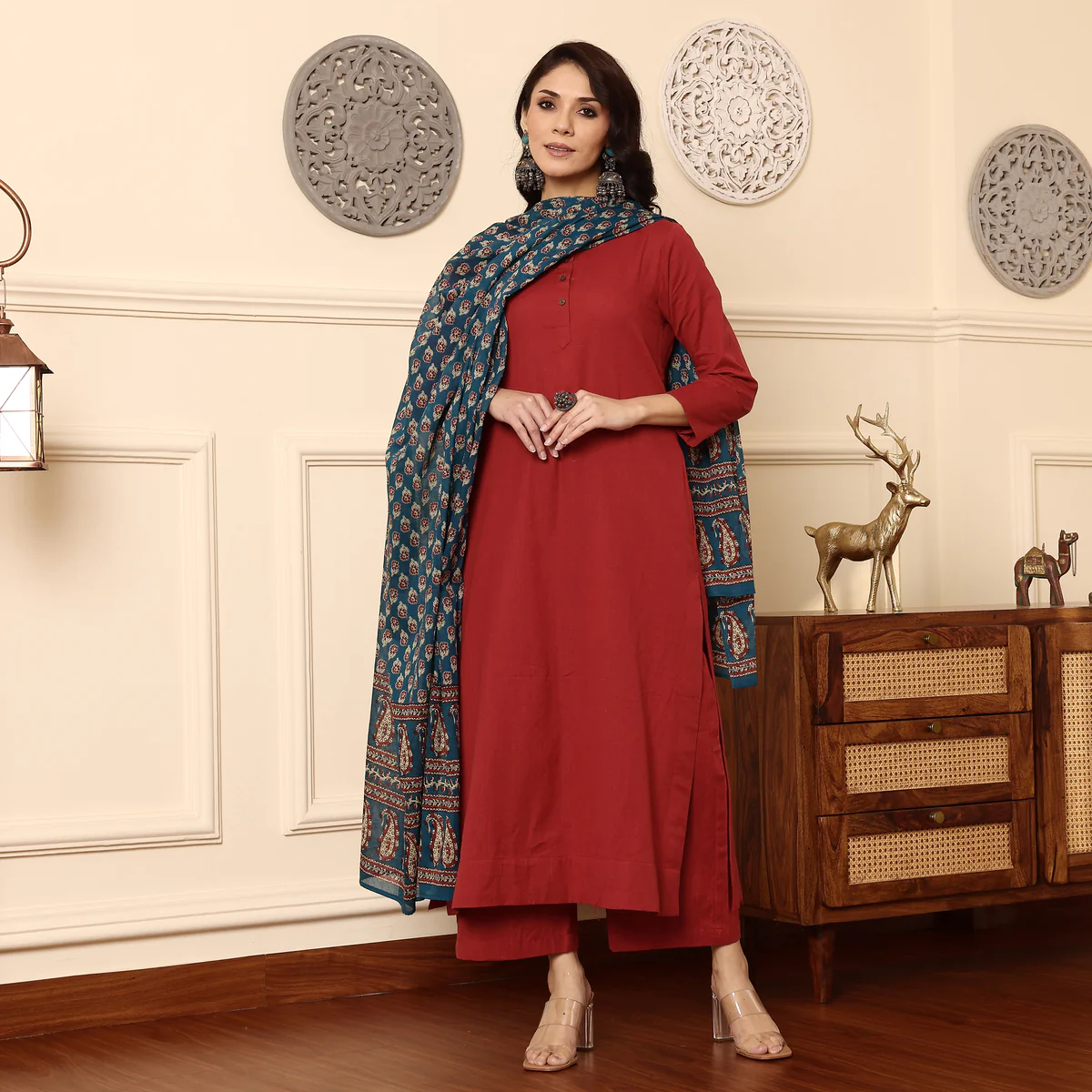 Raha side slit cotton set - Image 7