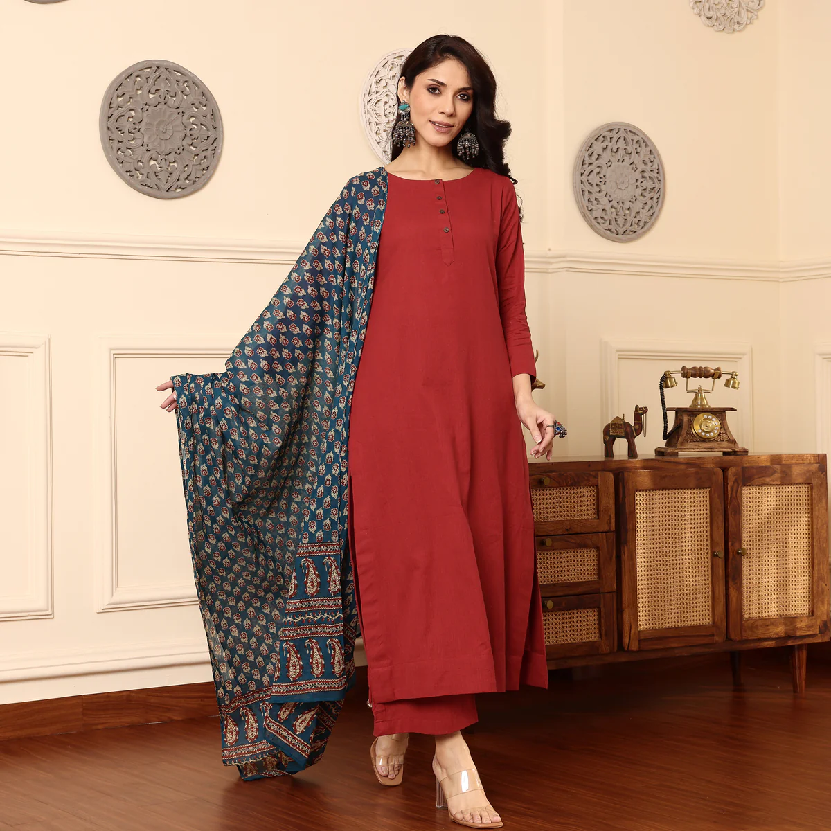 Raha side slit cotton set - Image 9