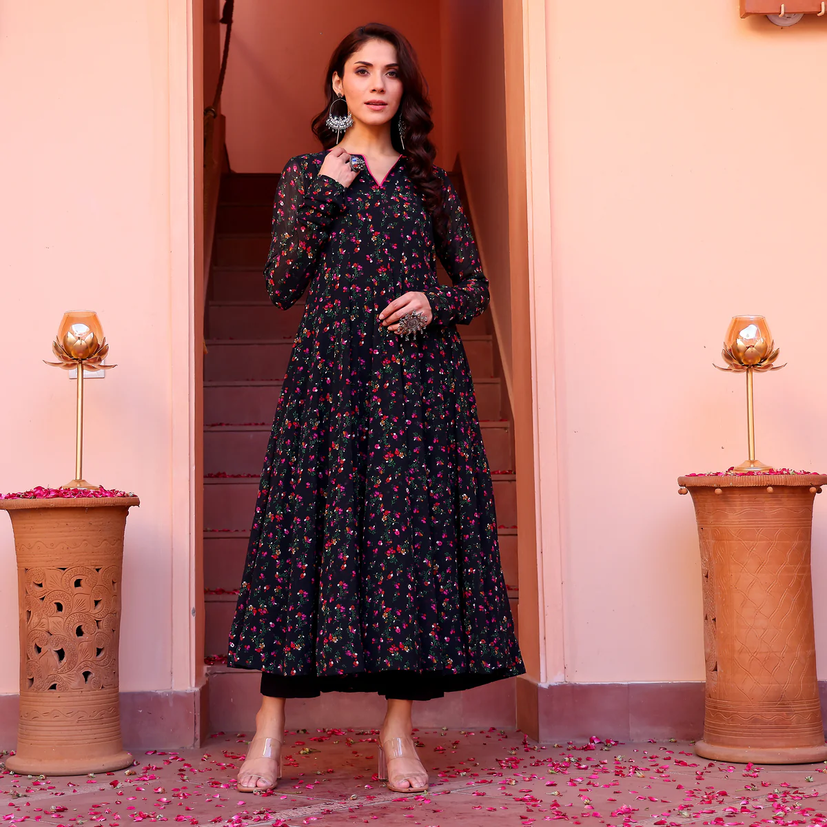 Rahini Black Georgette Kurta - Image 2