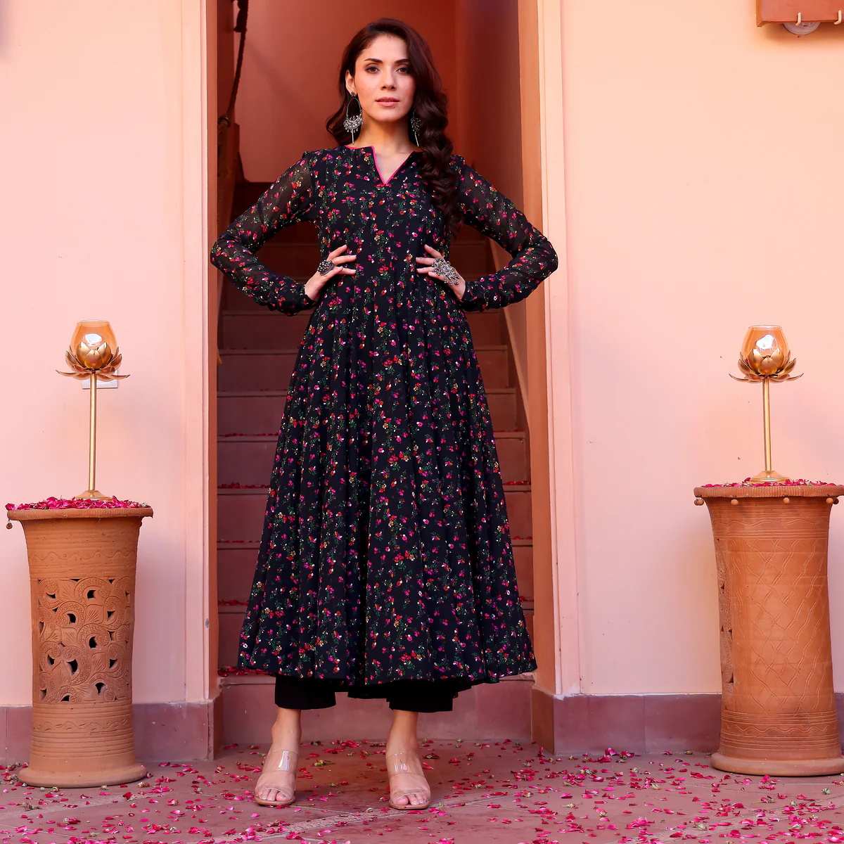 Rahini Black Georgette Kurta - Image 3