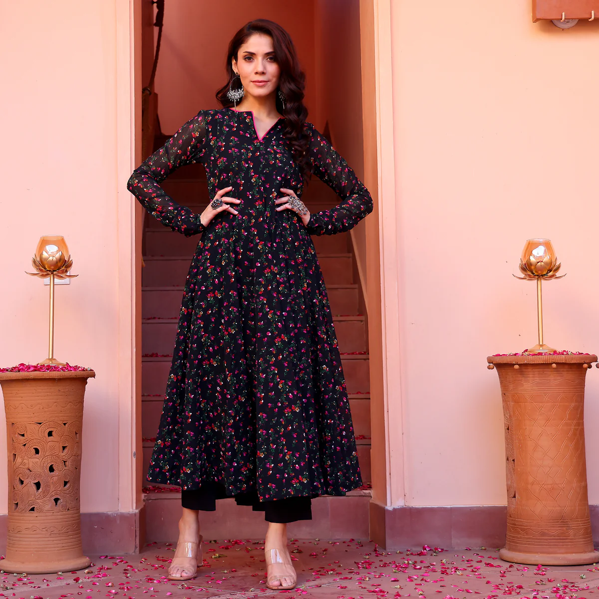 Rahini Black Georgette Kurta - Image 4