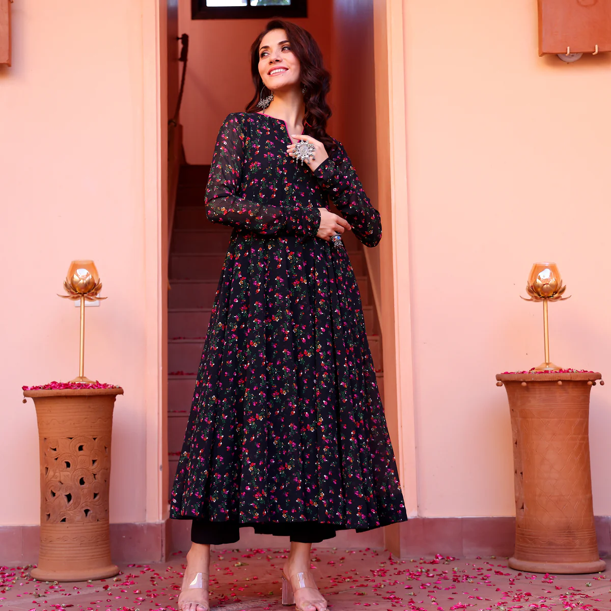 Rahini Black Georgette Kurta - Image 7