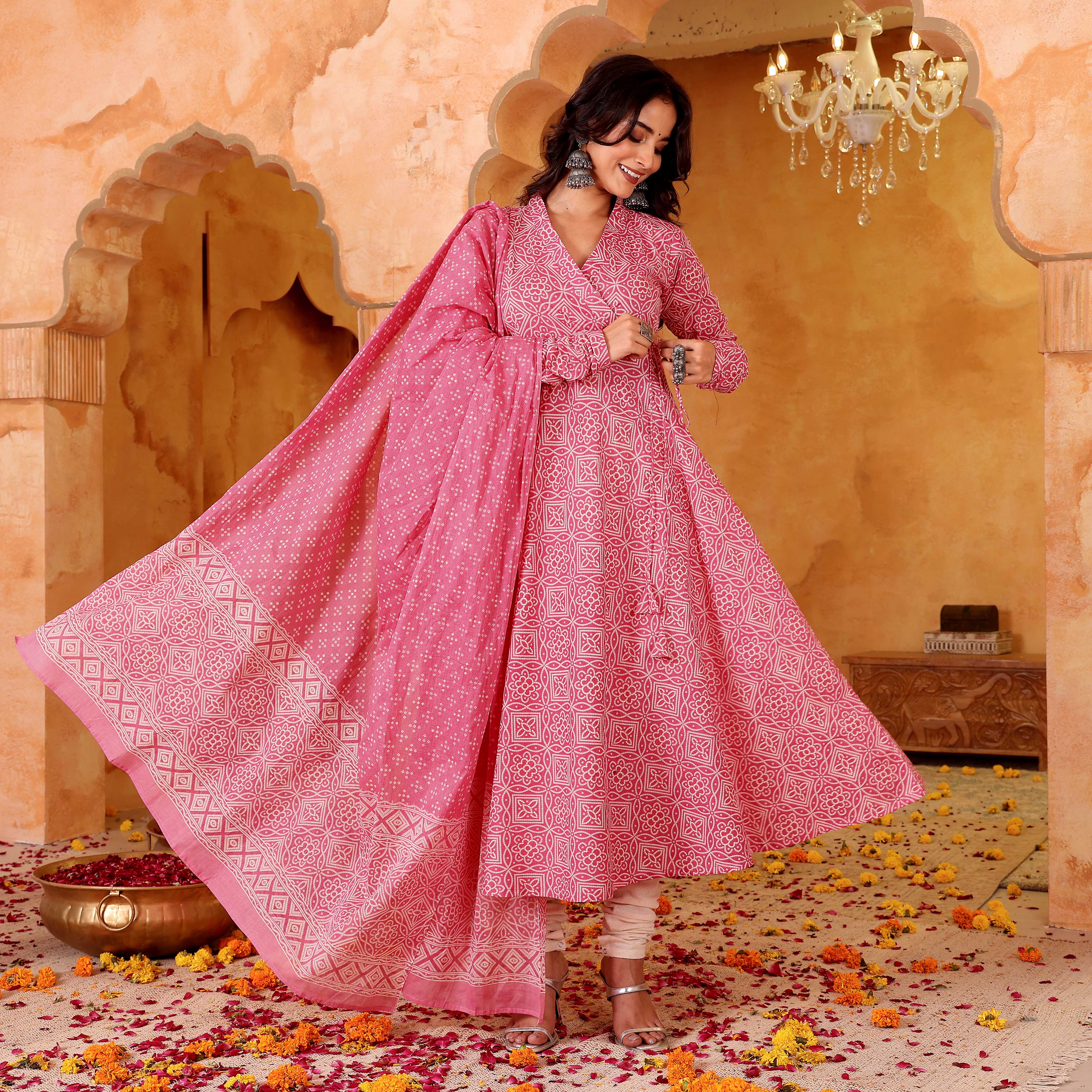 Rekha Pink Cotton Set - Image 2