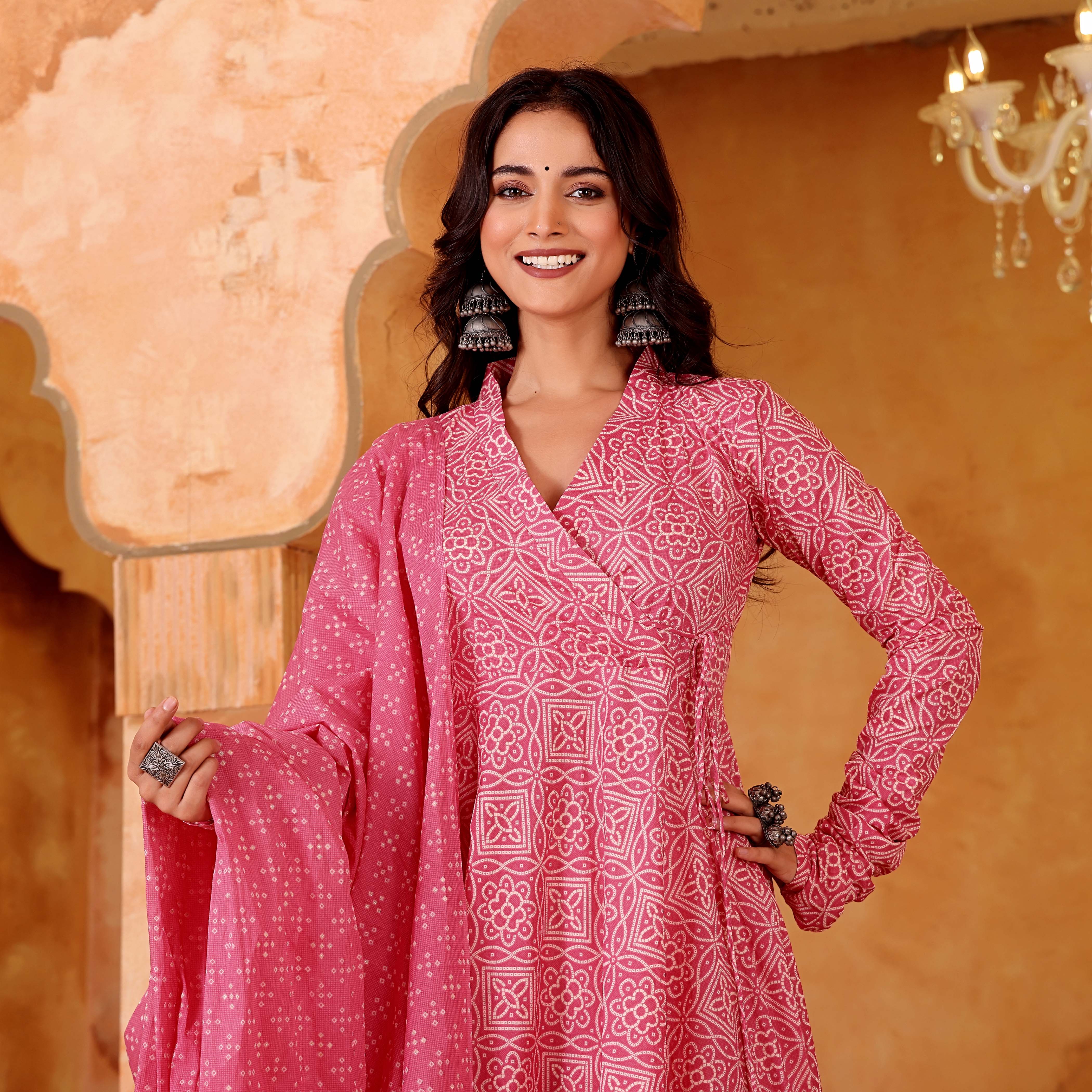 Rekha Pink Cotton Set - Image 3