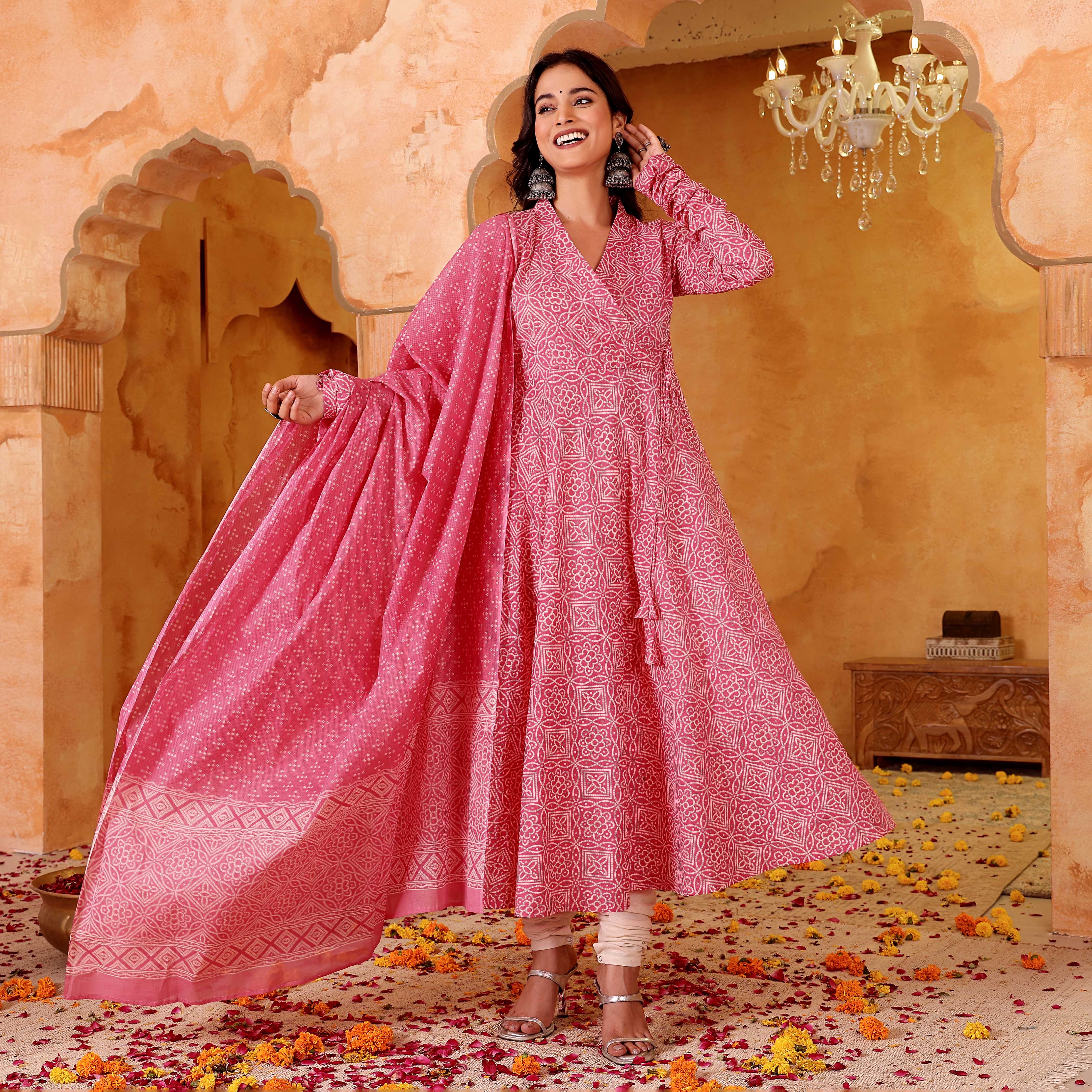 Rekha Pink Cotton Set - Image 4