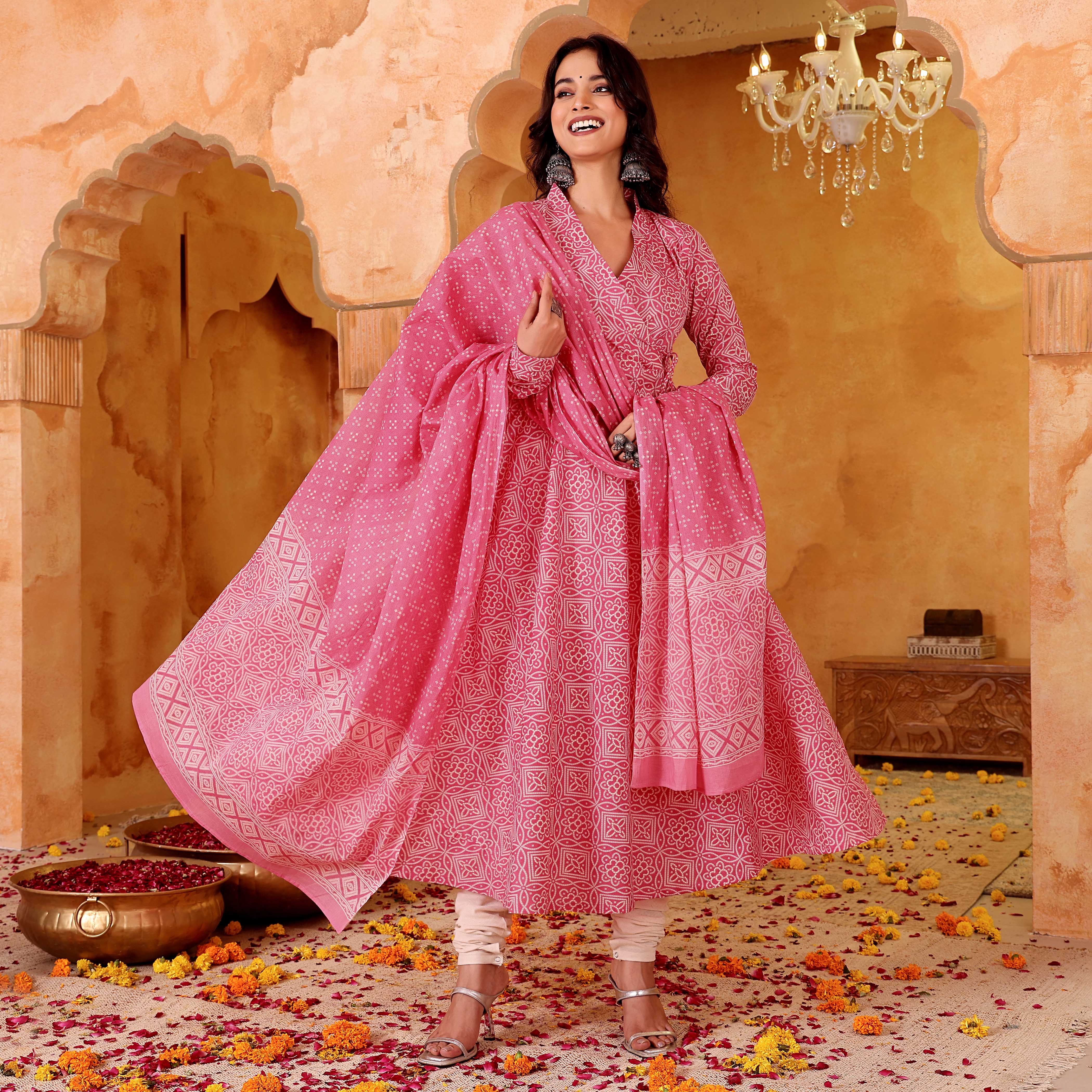 Rekha Pink Cotton Set - Image 5