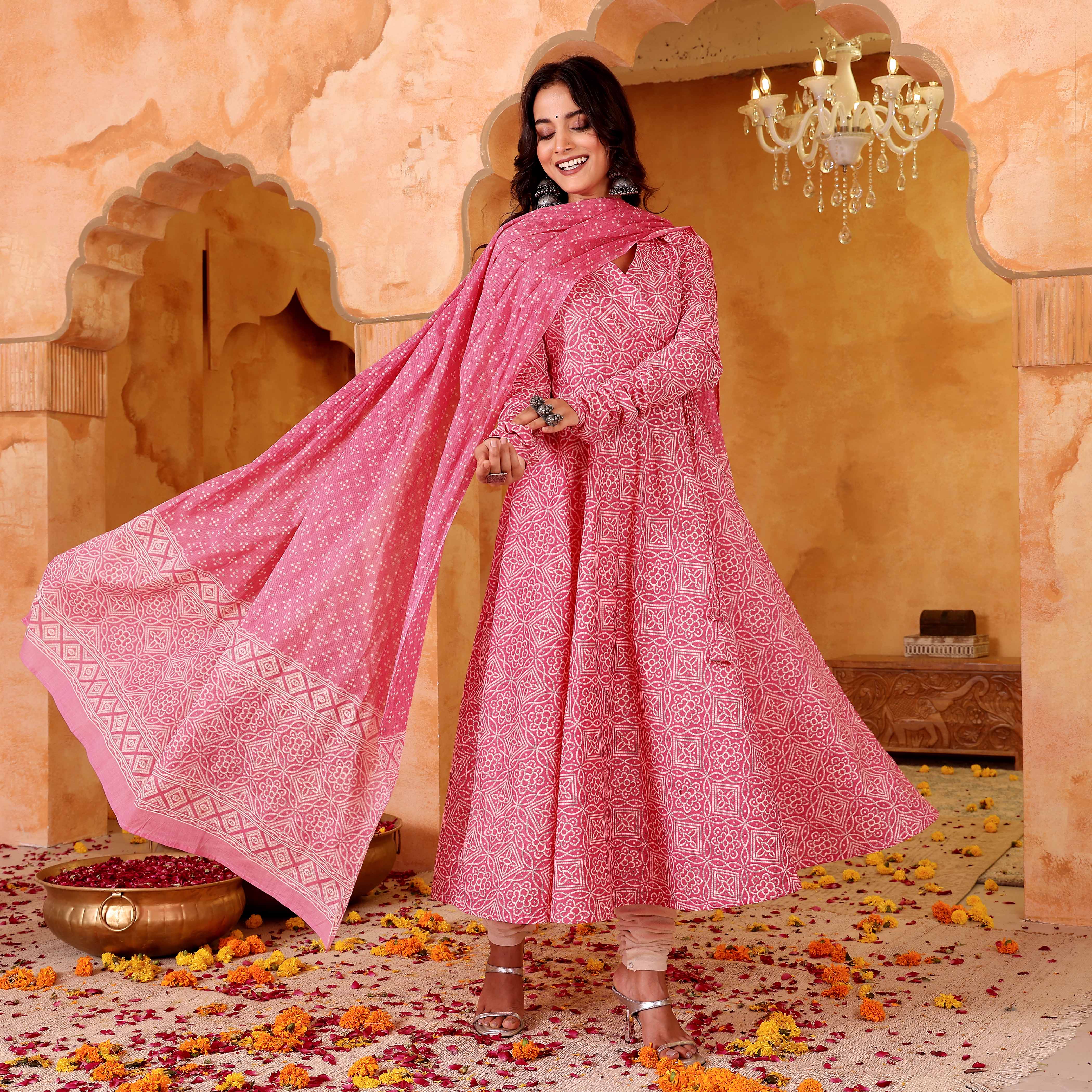 Rekha Pink Cotton Set - Image 6
