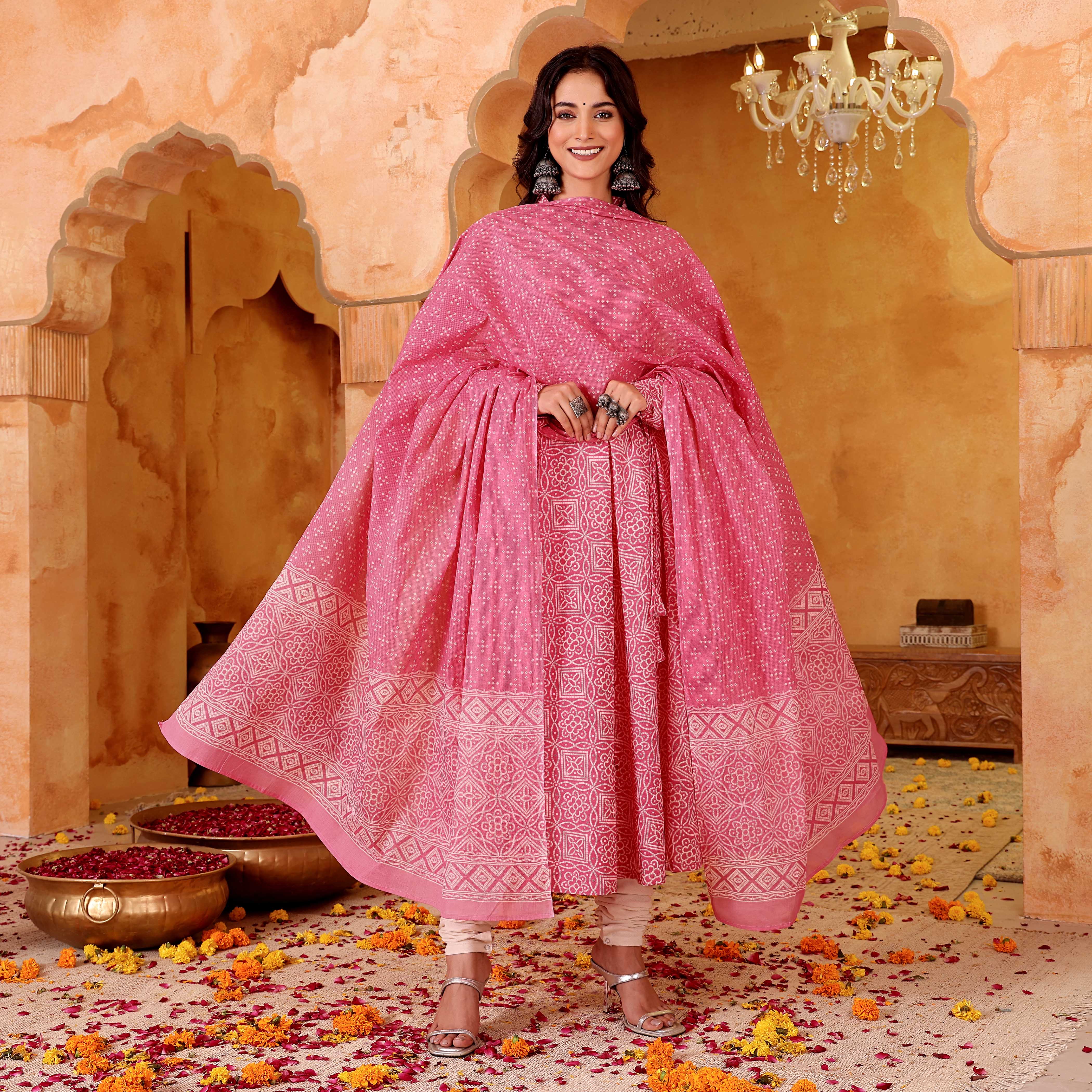 Rekha Pink Cotton Set - Image 8