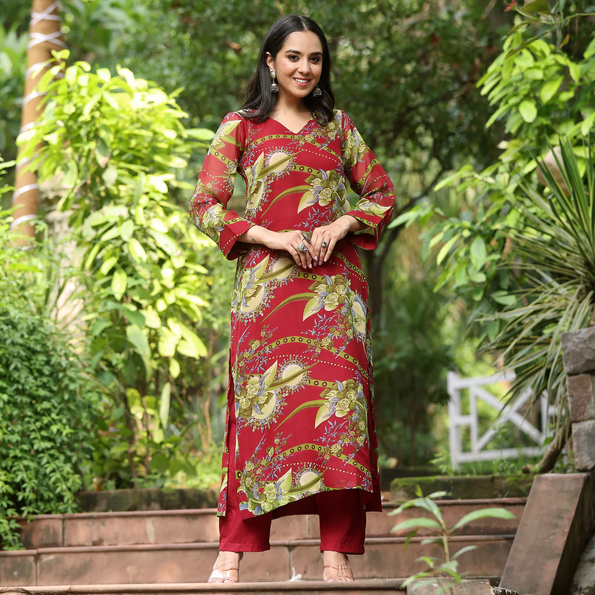 Rhythm Floral Georgette Kameez - Image 4