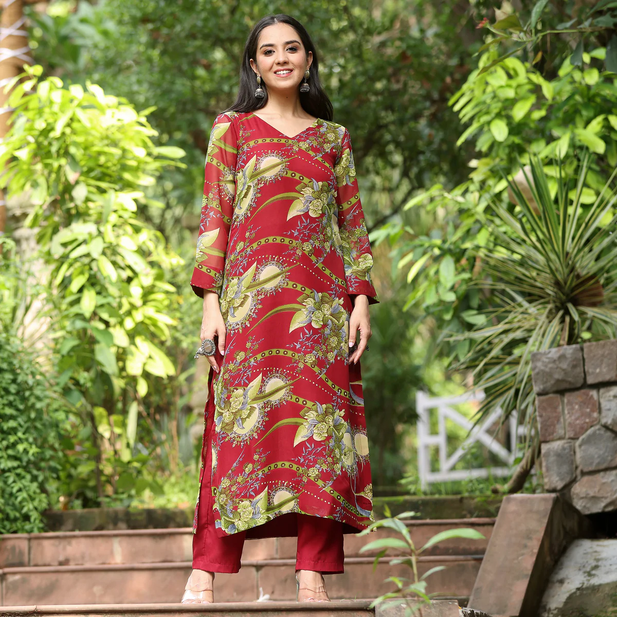 Rhythm Floral Georgette Kameez - Image 8