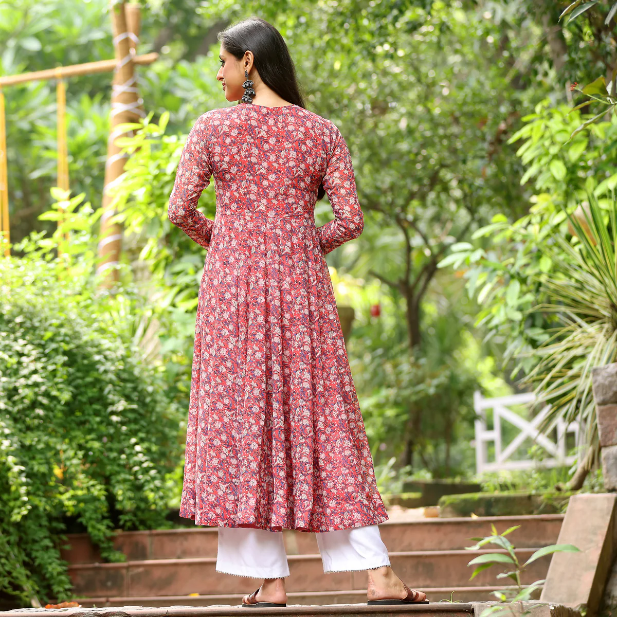 Riha Floral Chiffon Kurta - Image 11