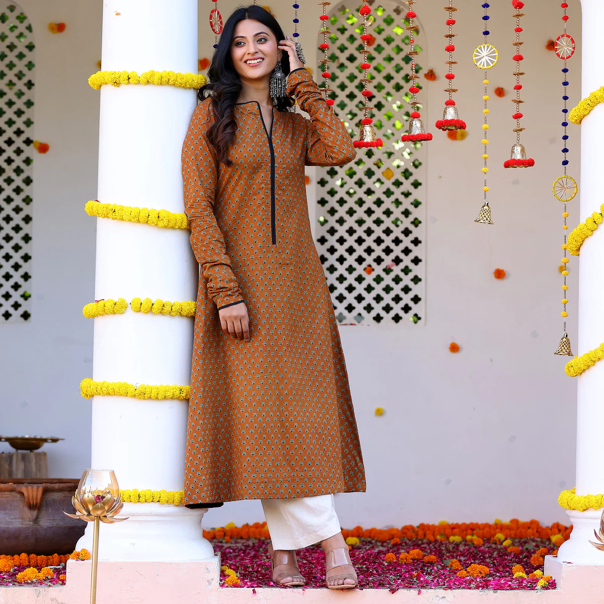 Rishvi  Cotton Printed Kurta - Image 2