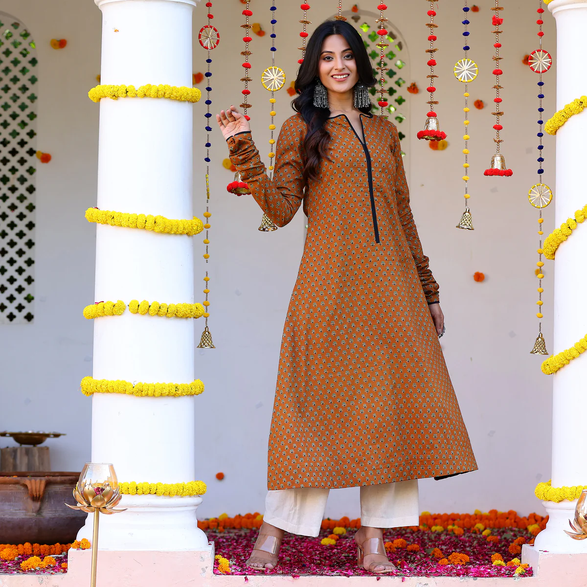 Rishvi  Cotton Printed Kurta - Image 3