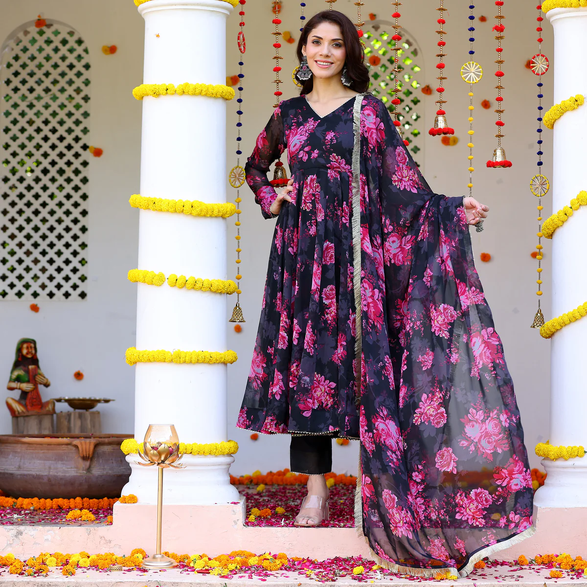 Rosie Floral  Georgette Set - Image 3