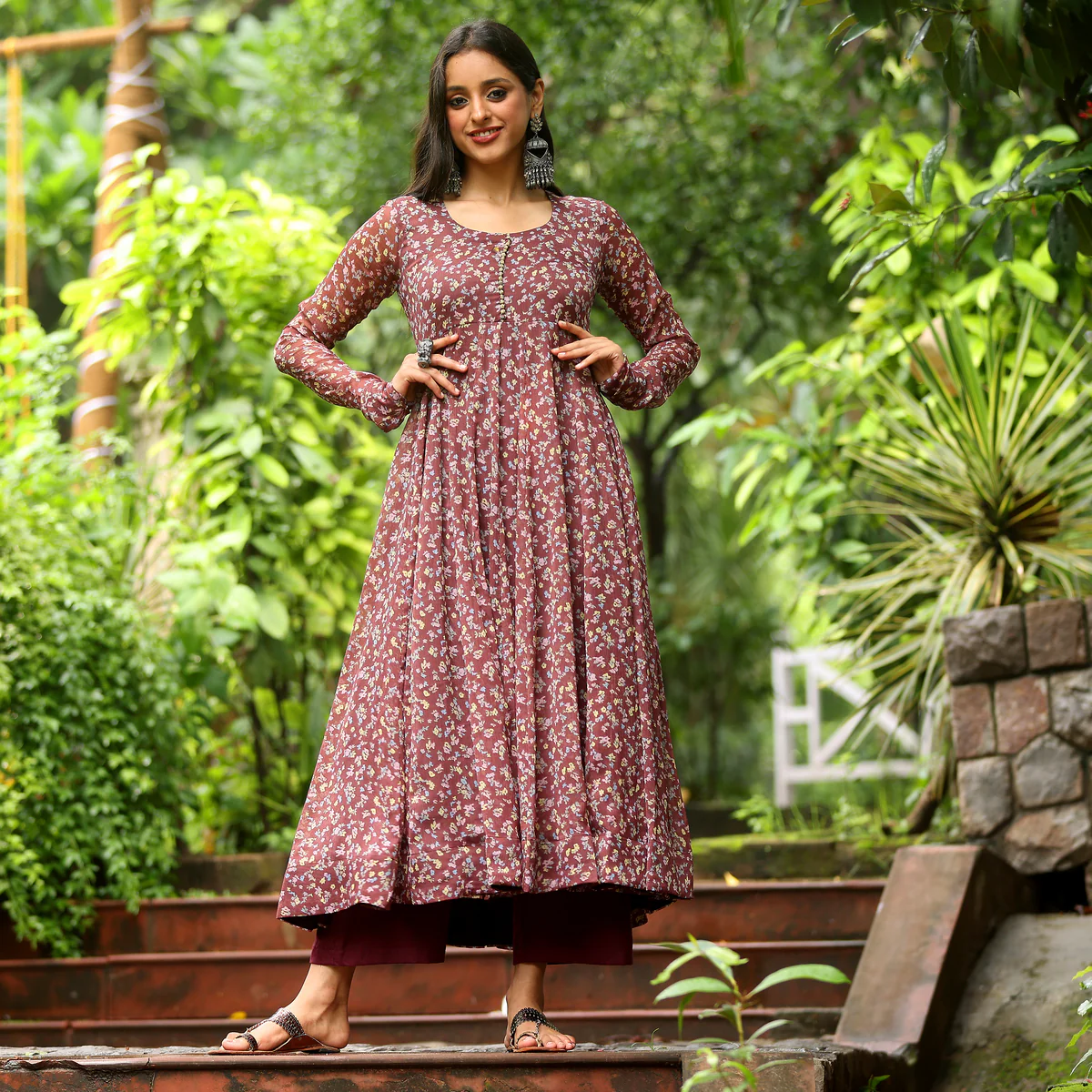 Runali Floral Gerogette Kurta - Image 2
