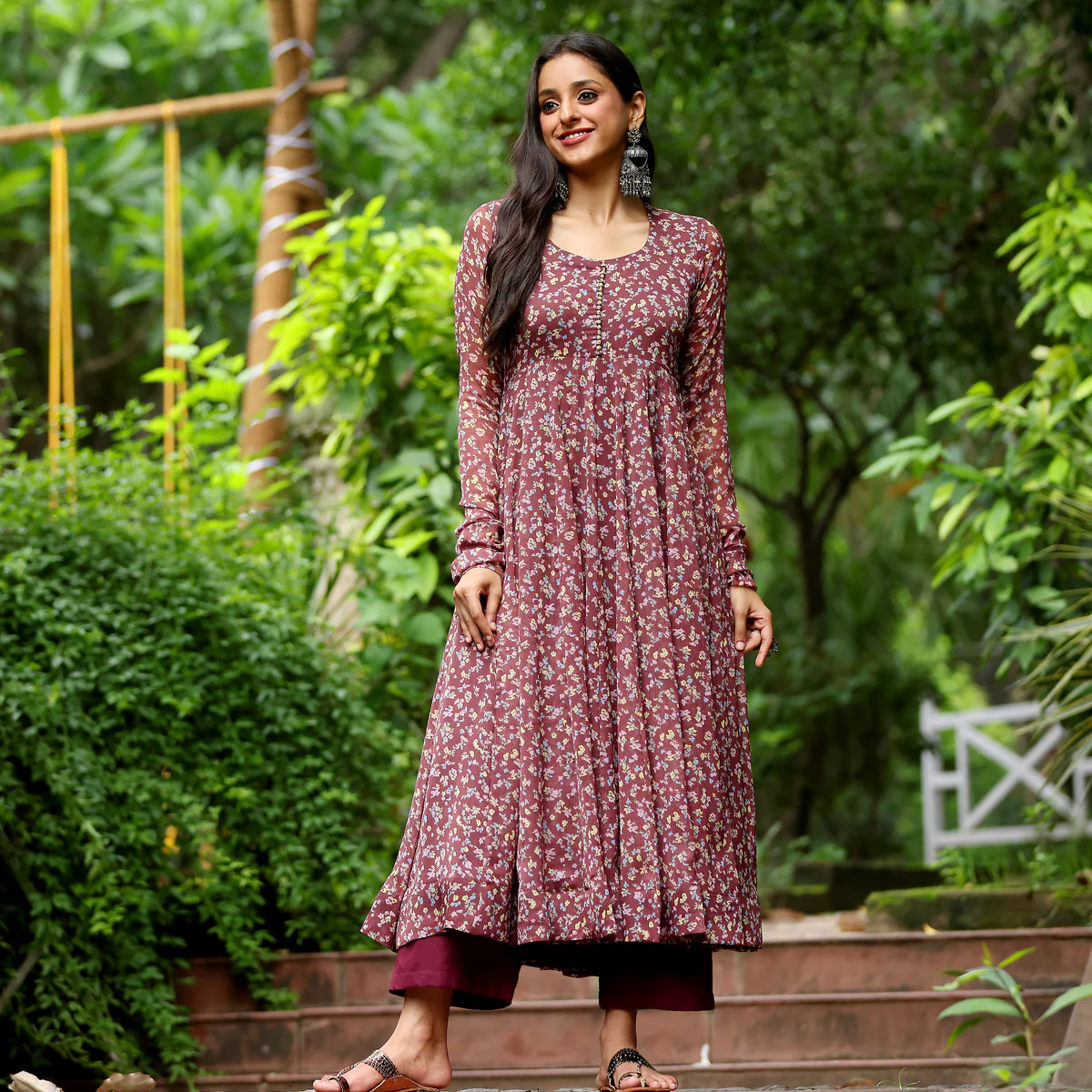 Runali Floral Gerogette Kurta - Image 4
