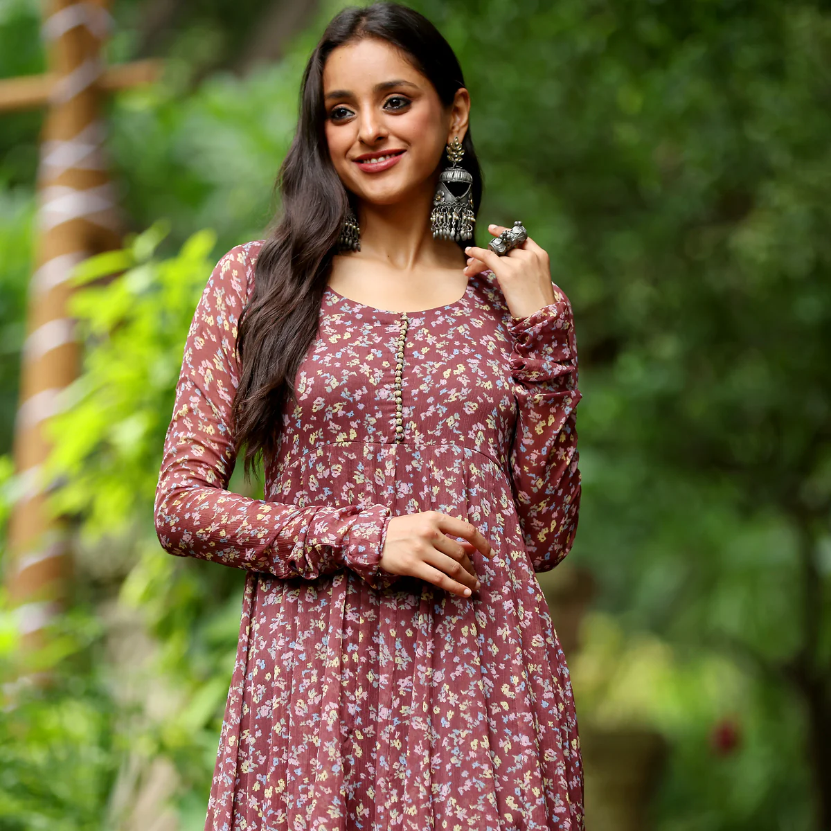 Runali Floral Gerogette Kurta - Image 5