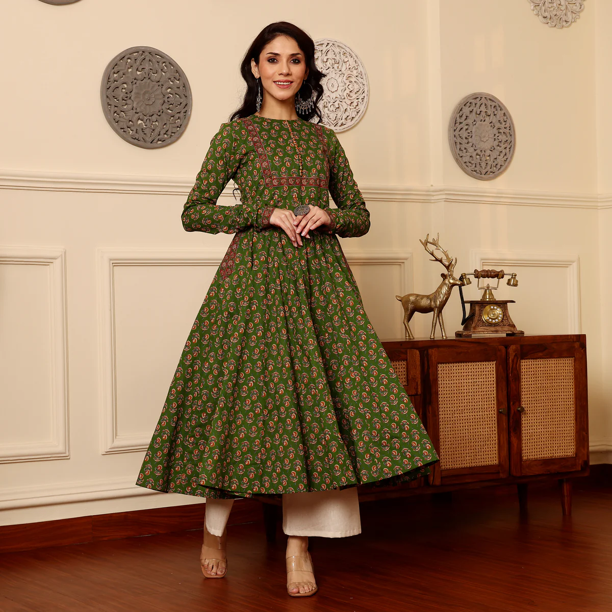 Sabrina Green Kalidar  kurta - Image 2