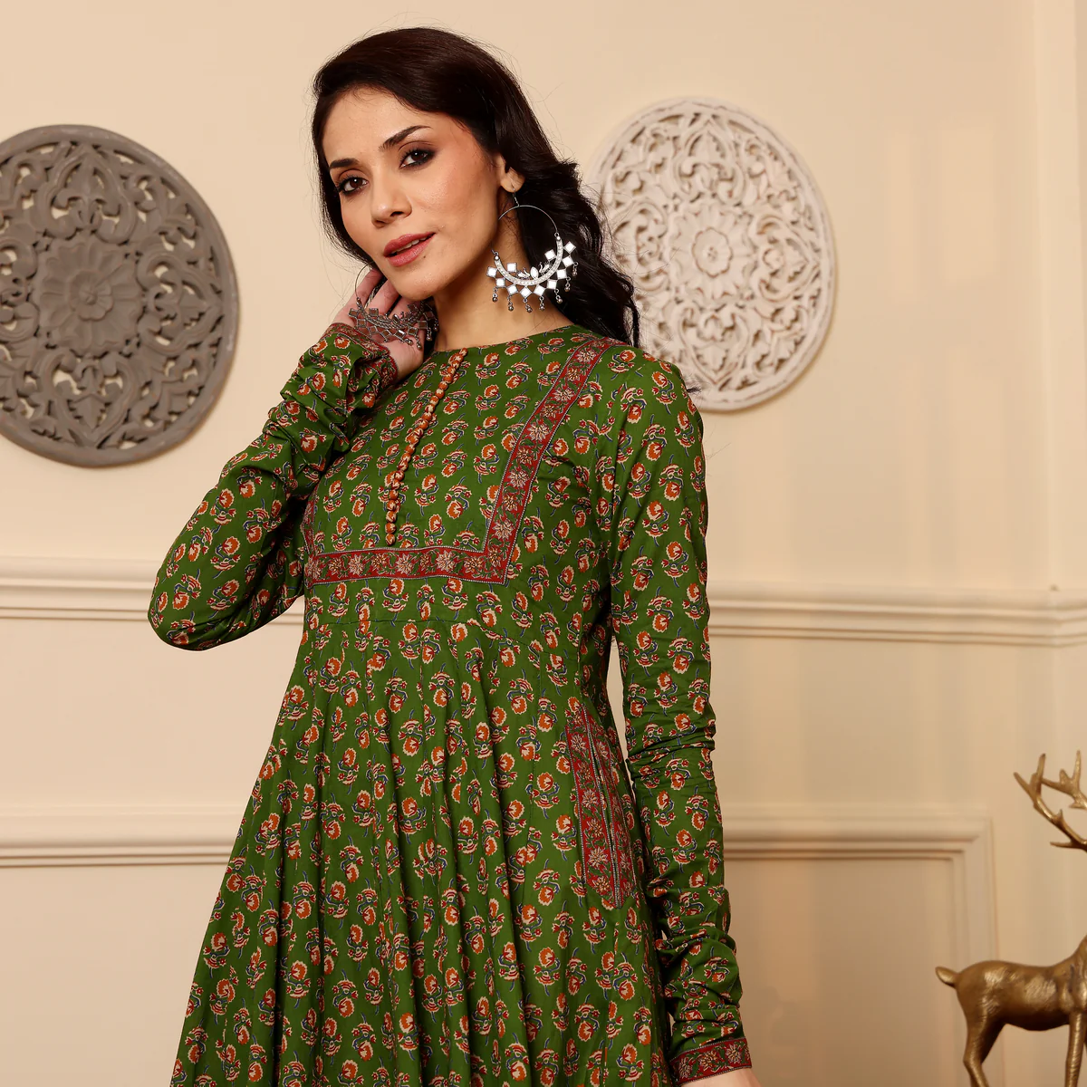 Sabrina Green Kalidar  kurta - Image 3