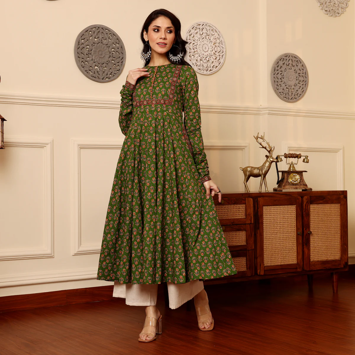 Sabrina Green Kalidar  kurta - Image 5
