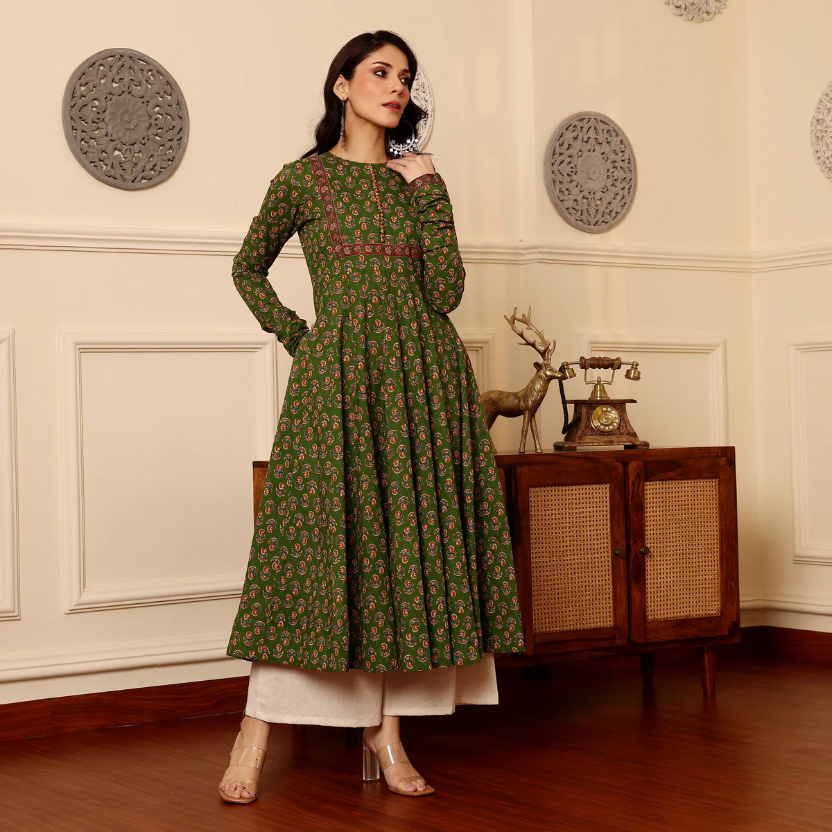 Sabrina Green Kalidar  kurta - Image 6