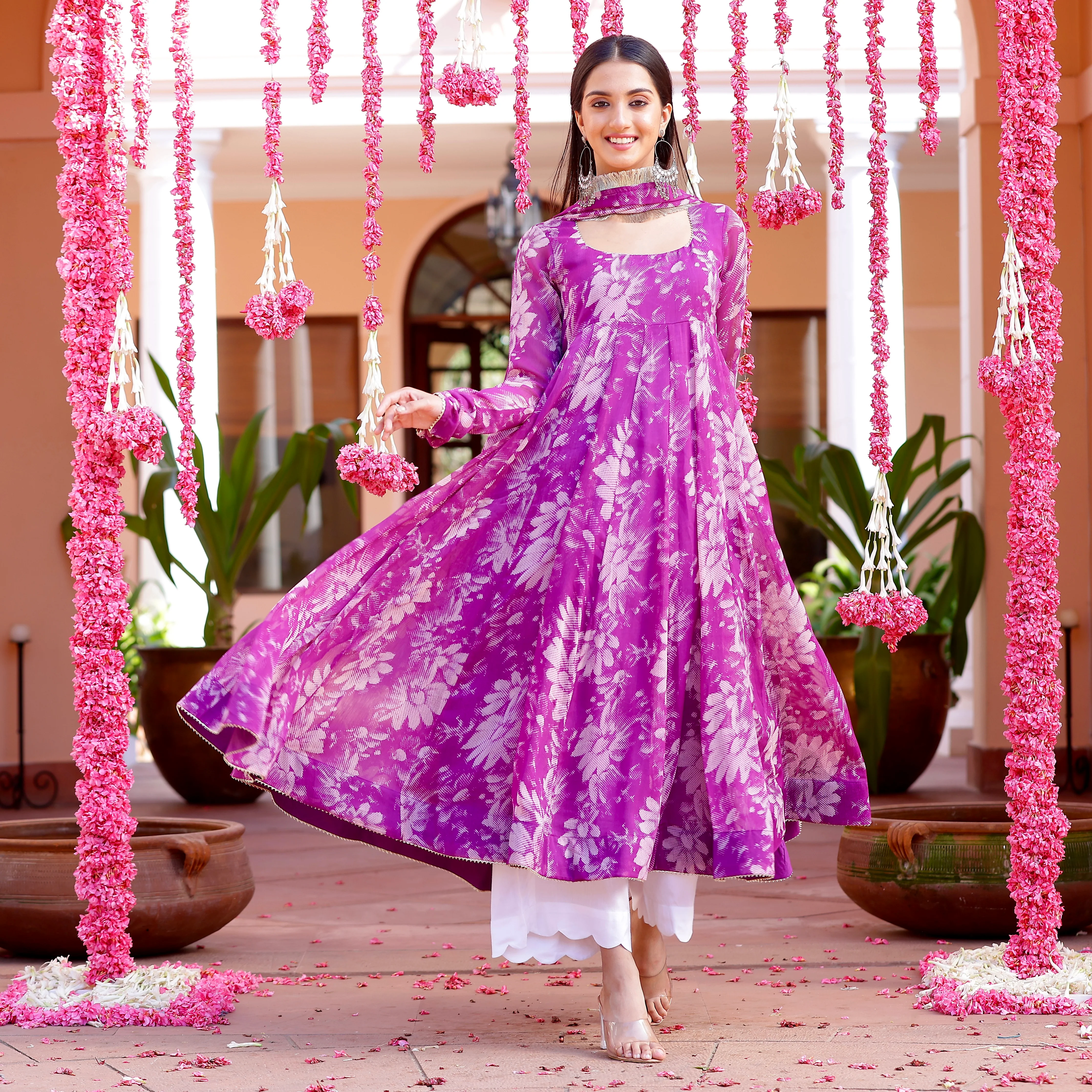 Saliha Georgette Purple Set - Image 3
