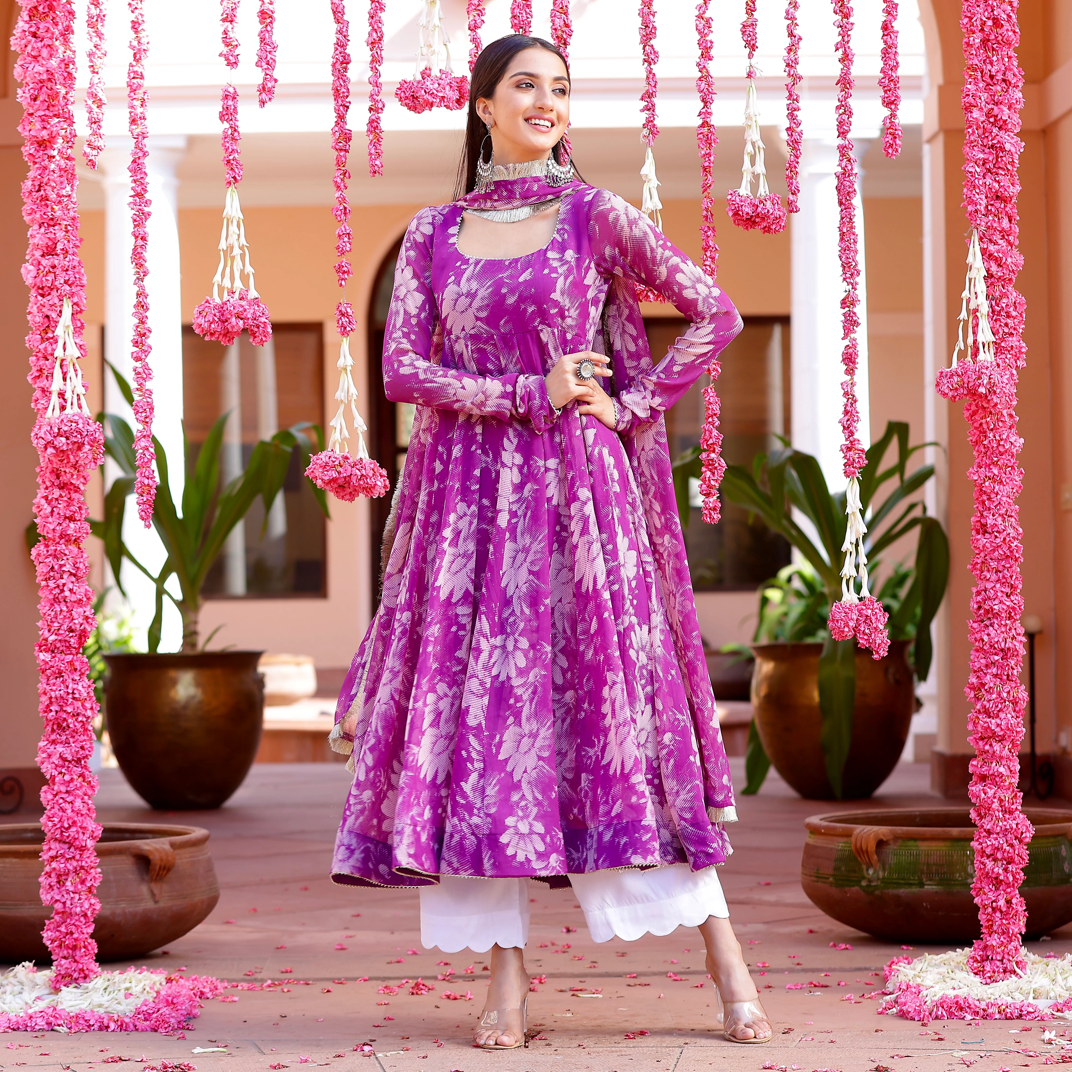 Saliha Georgette Purple Set - Image 4