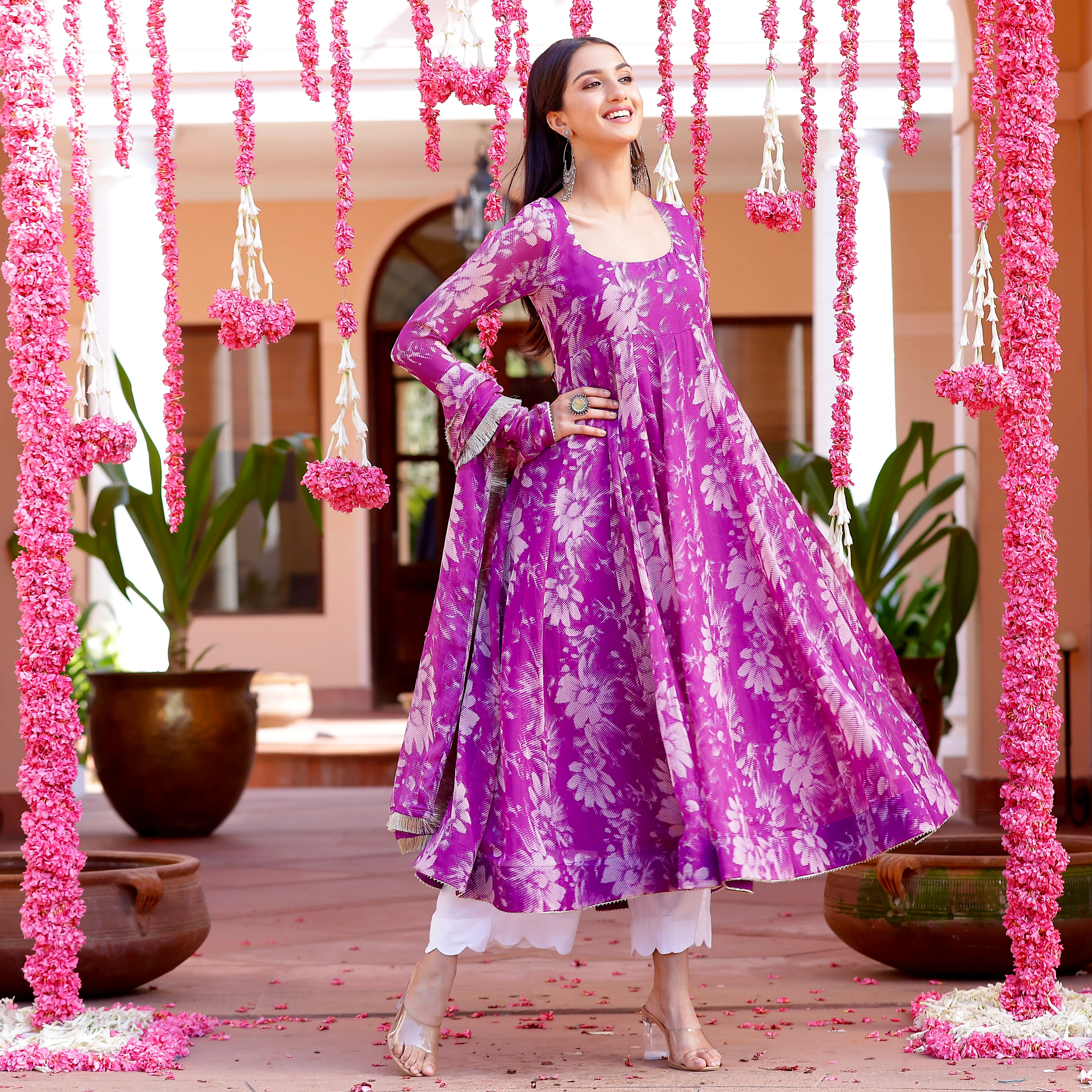 Saliha Georgette Purple Set - Image 5