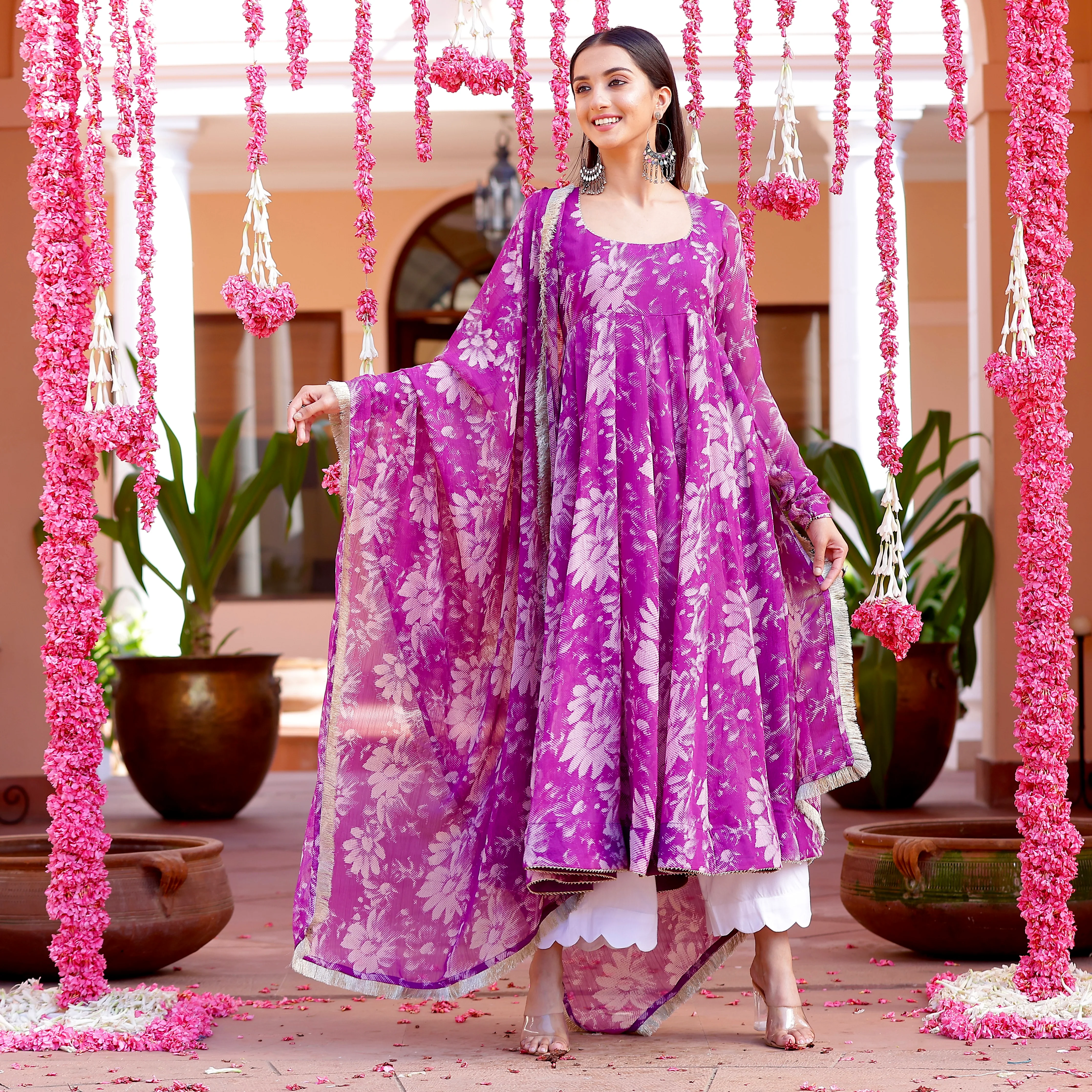 Saliha Georgette Purple Set - Image 6