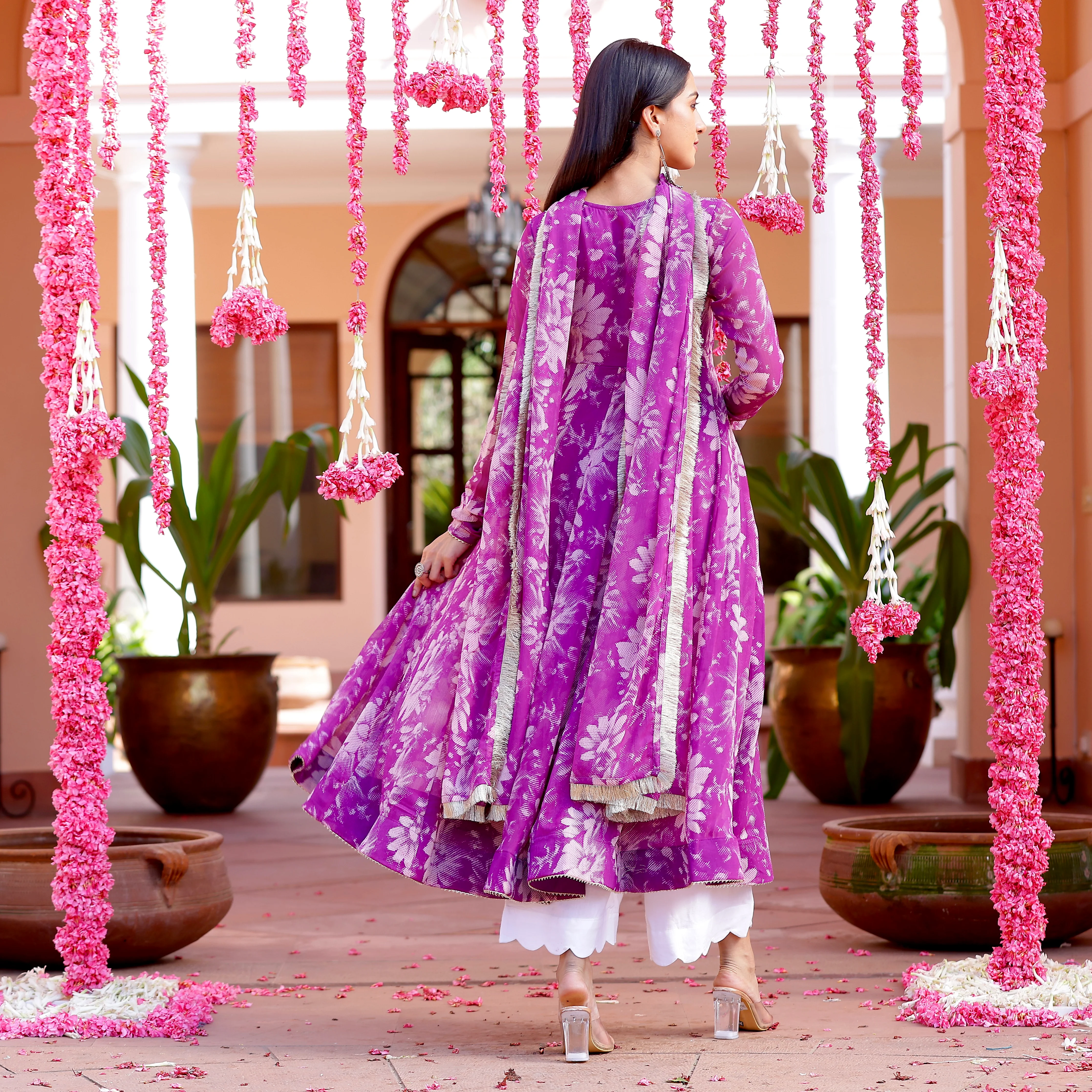 Saliha Georgette Purple Set - Image 7