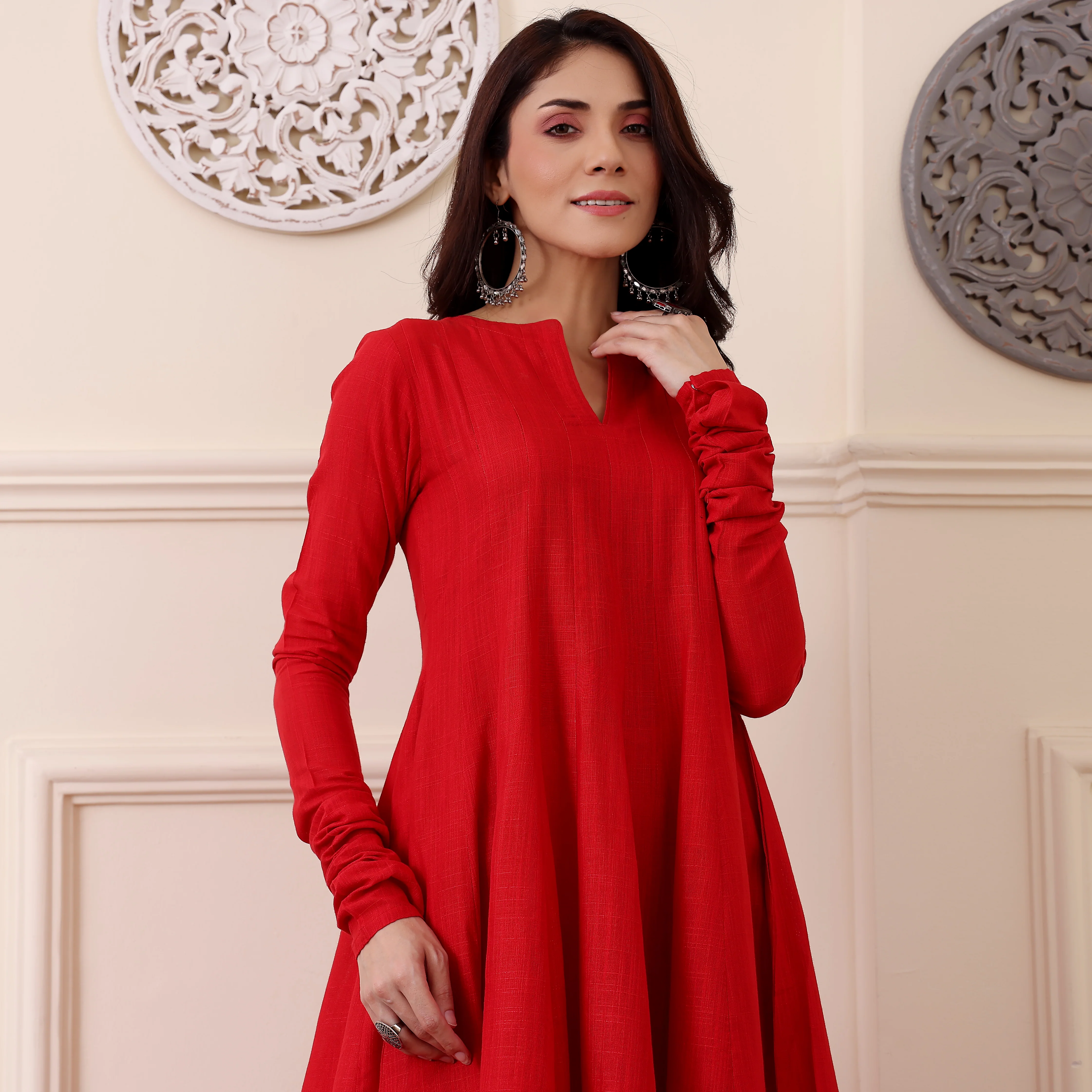 Sanjida Red Kalidaar Kurta - Image 3