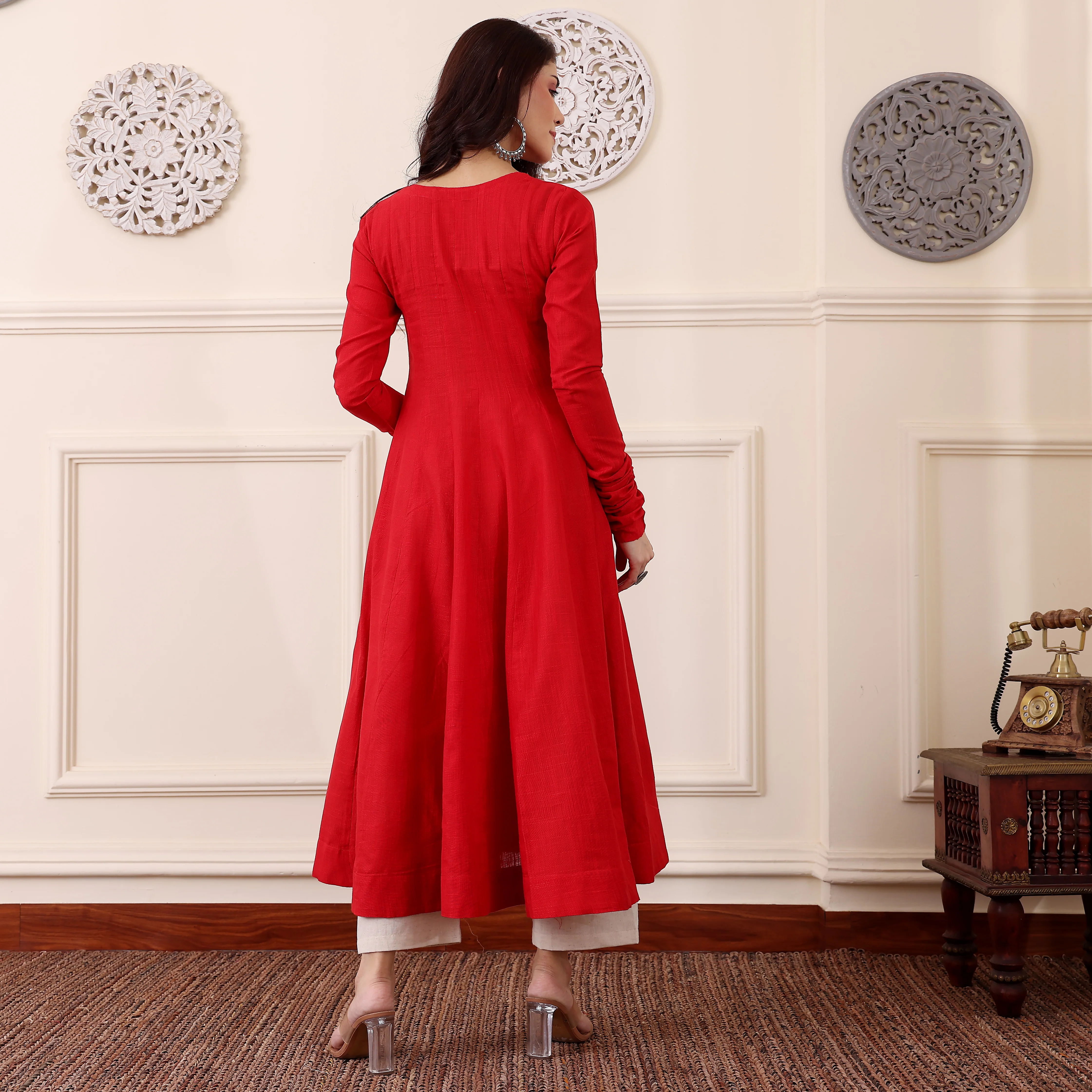 Sanjida Red Kalidaar Kurta - Image 5