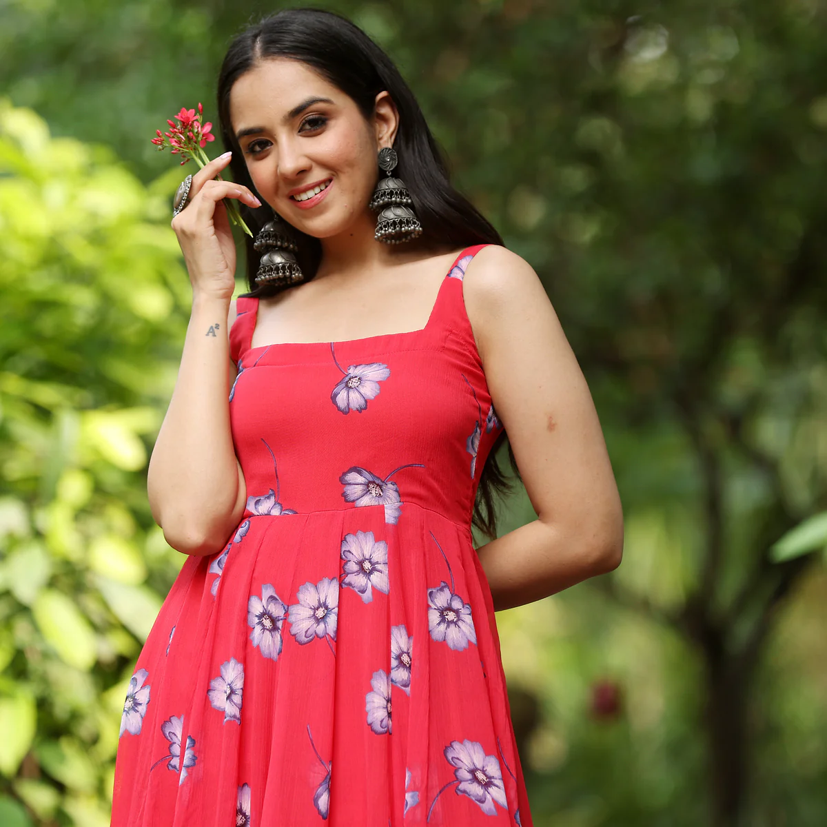 Sansa floral Sleeveless Gerogette  Kurta - Image 6
