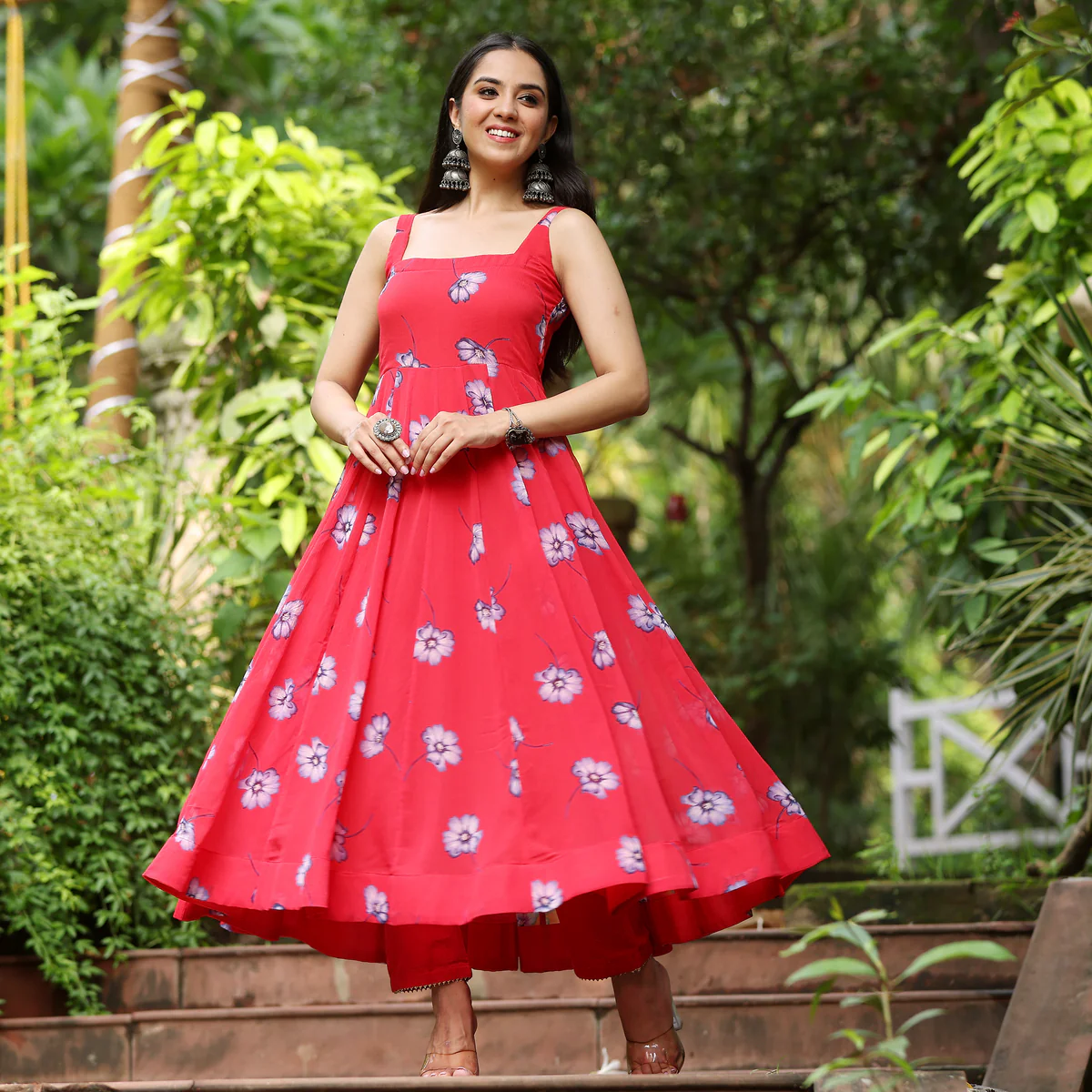 Sansa floral Sleeveless Gerogette  Kurta - Image 7