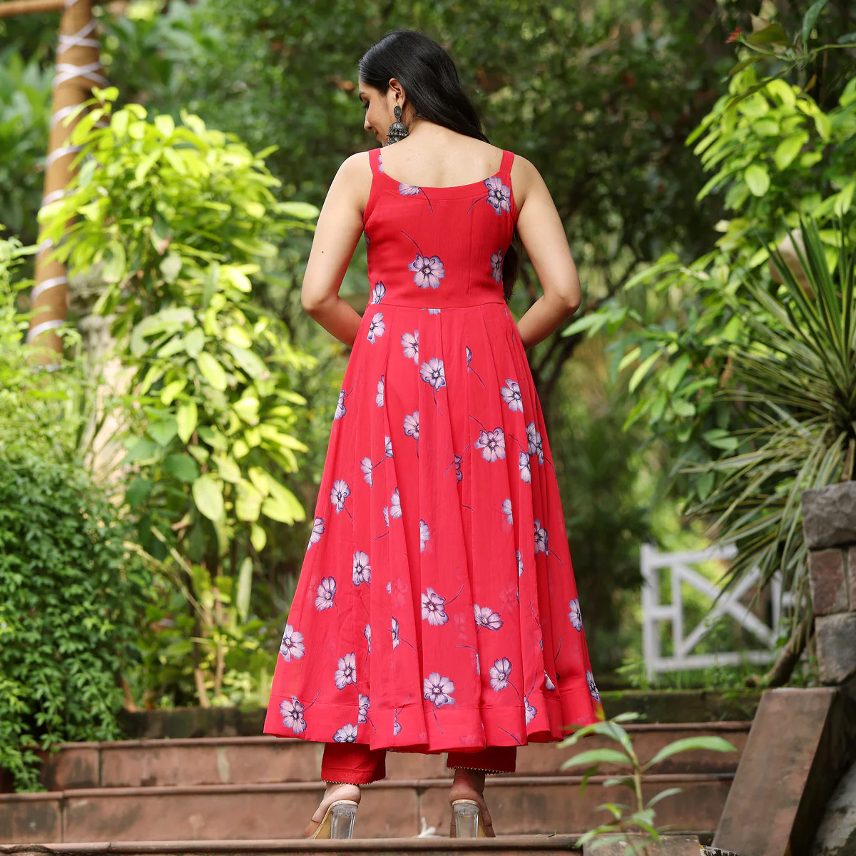 Sansa floral Sleeveless Gerogette  Kurta - Image 9