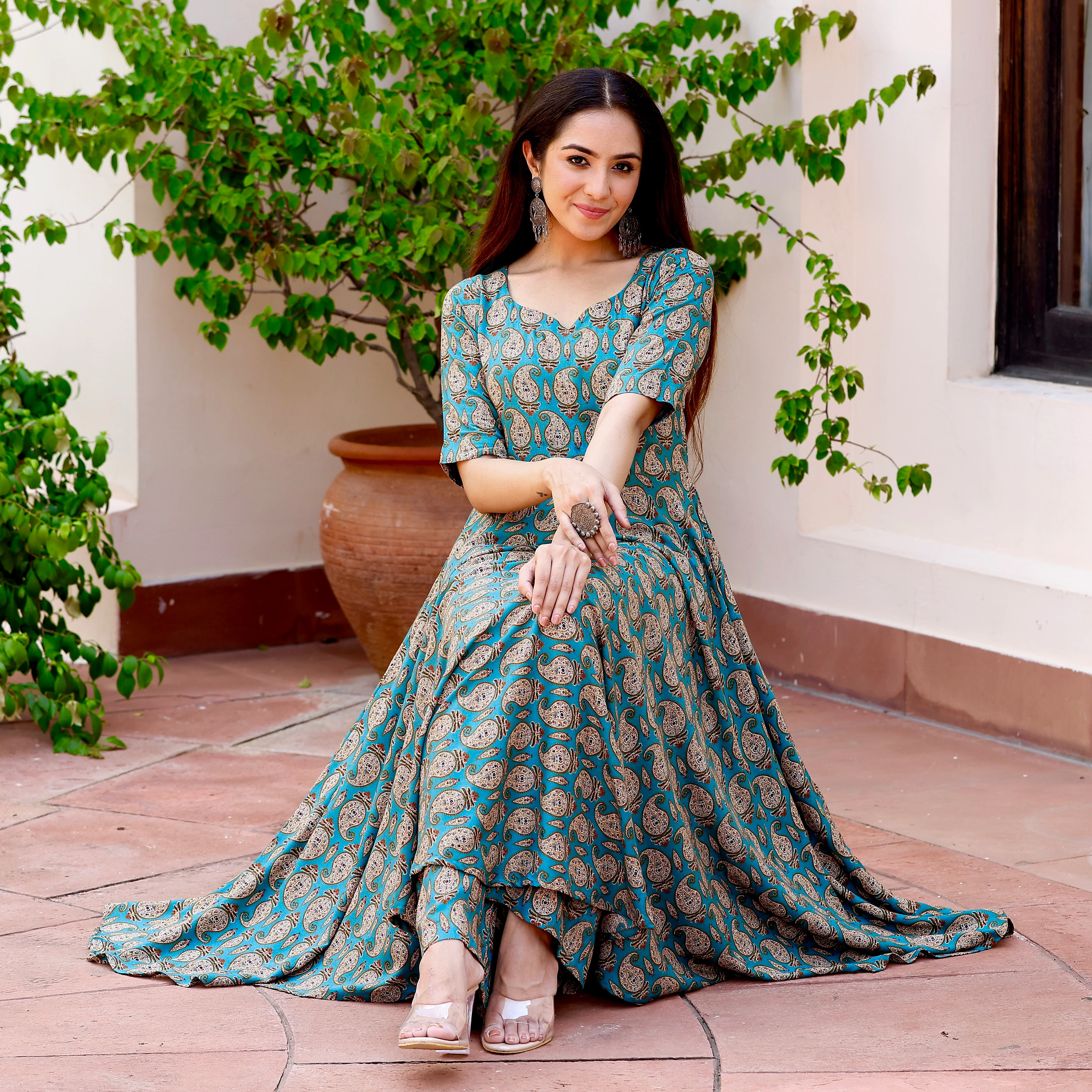 Sarika Rayon Gher set - Image 3