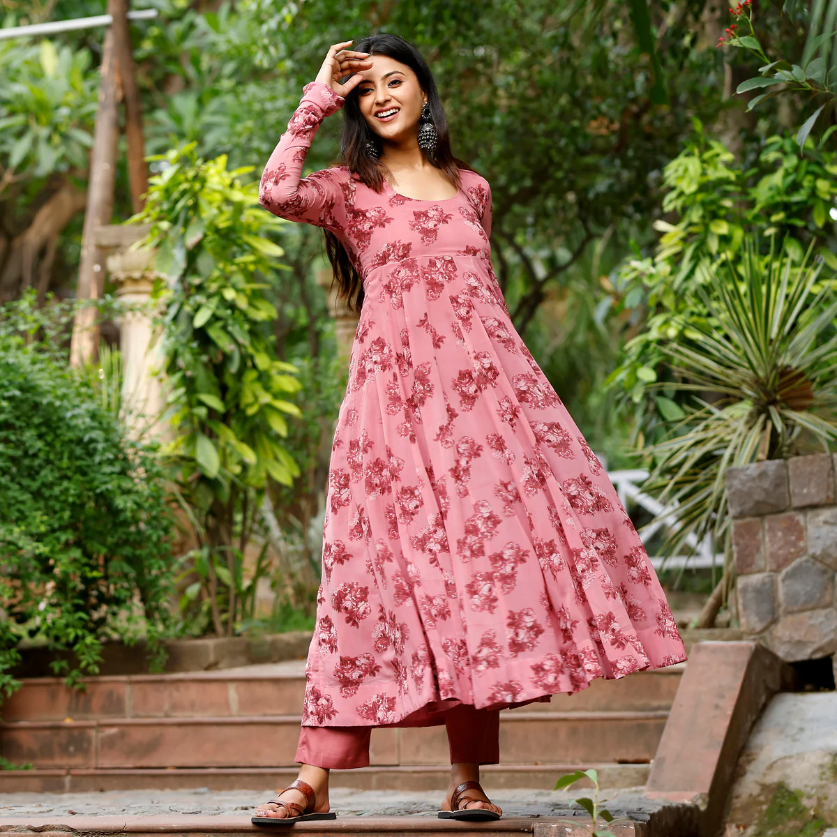 Sehrish Floral Georgette  Kurta - Image 2