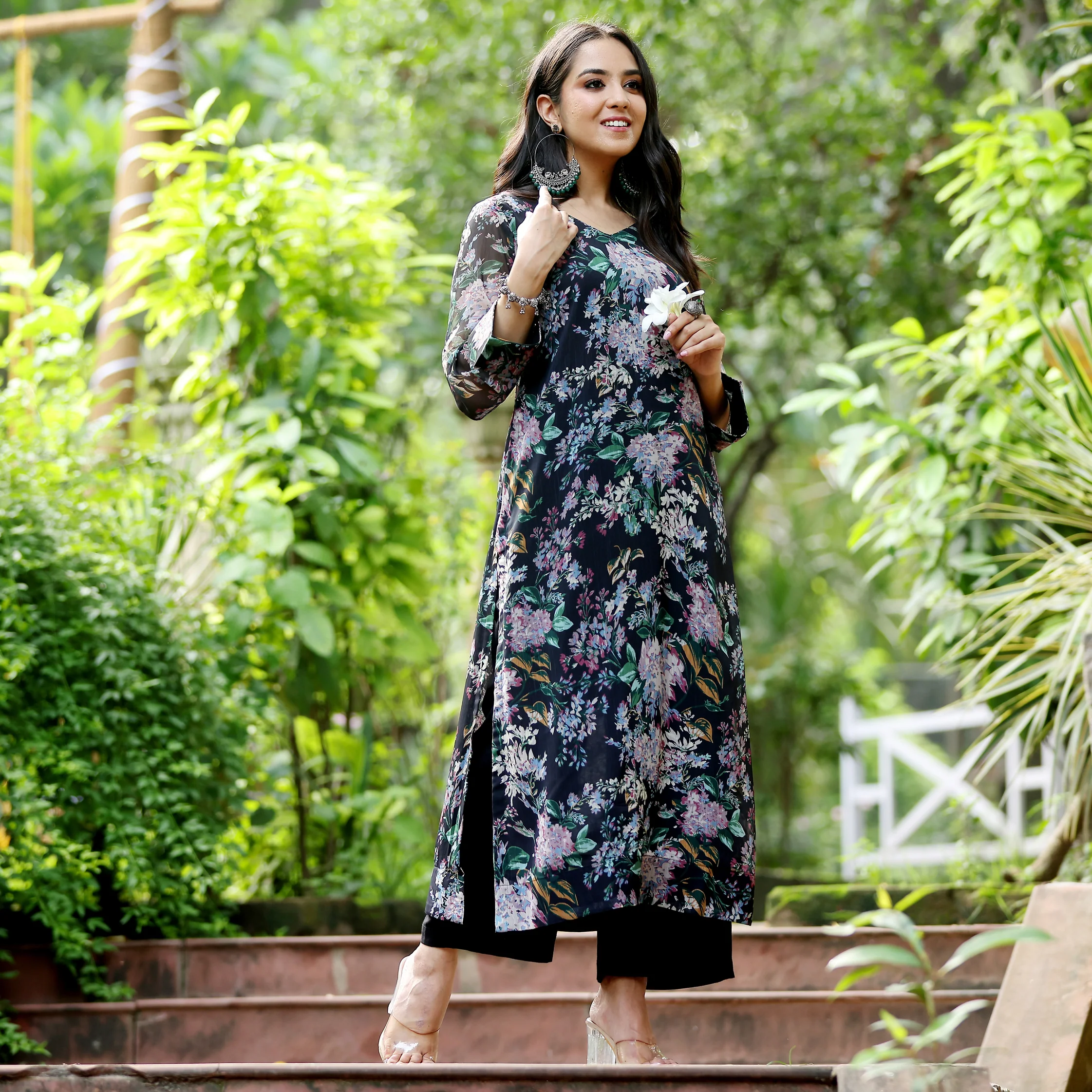 Sivi Georgette Kurta - Image 11