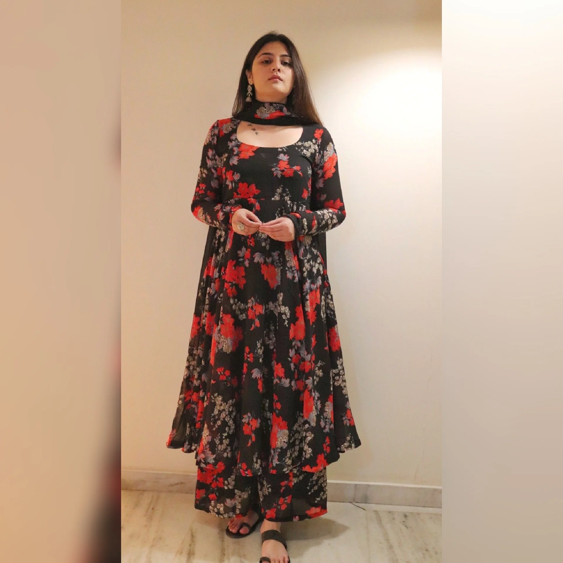Suhasini Georgette Gher Set - Image 3