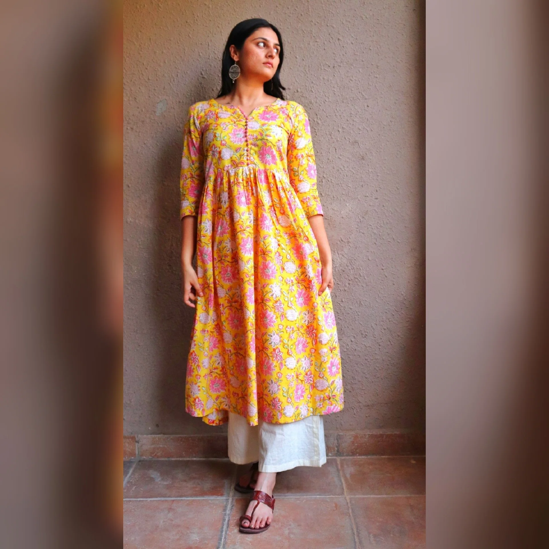 Sunehri Yellow Long kurta - Image 3